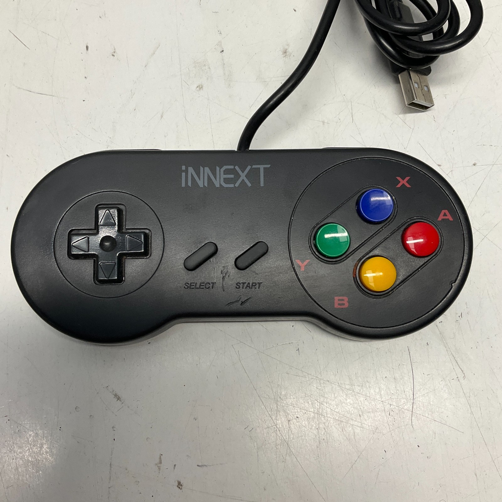 iNNEXT Retro USB SNES Controller (Black) Tested and Working
