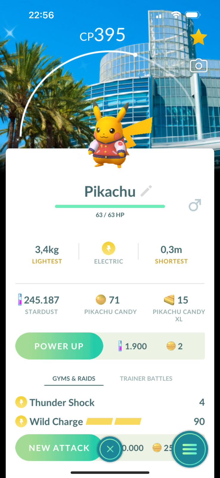 Shiny Pikachu wearing a varsity jacket Back-ground WCS 2025 TR-DE 20k star-dust