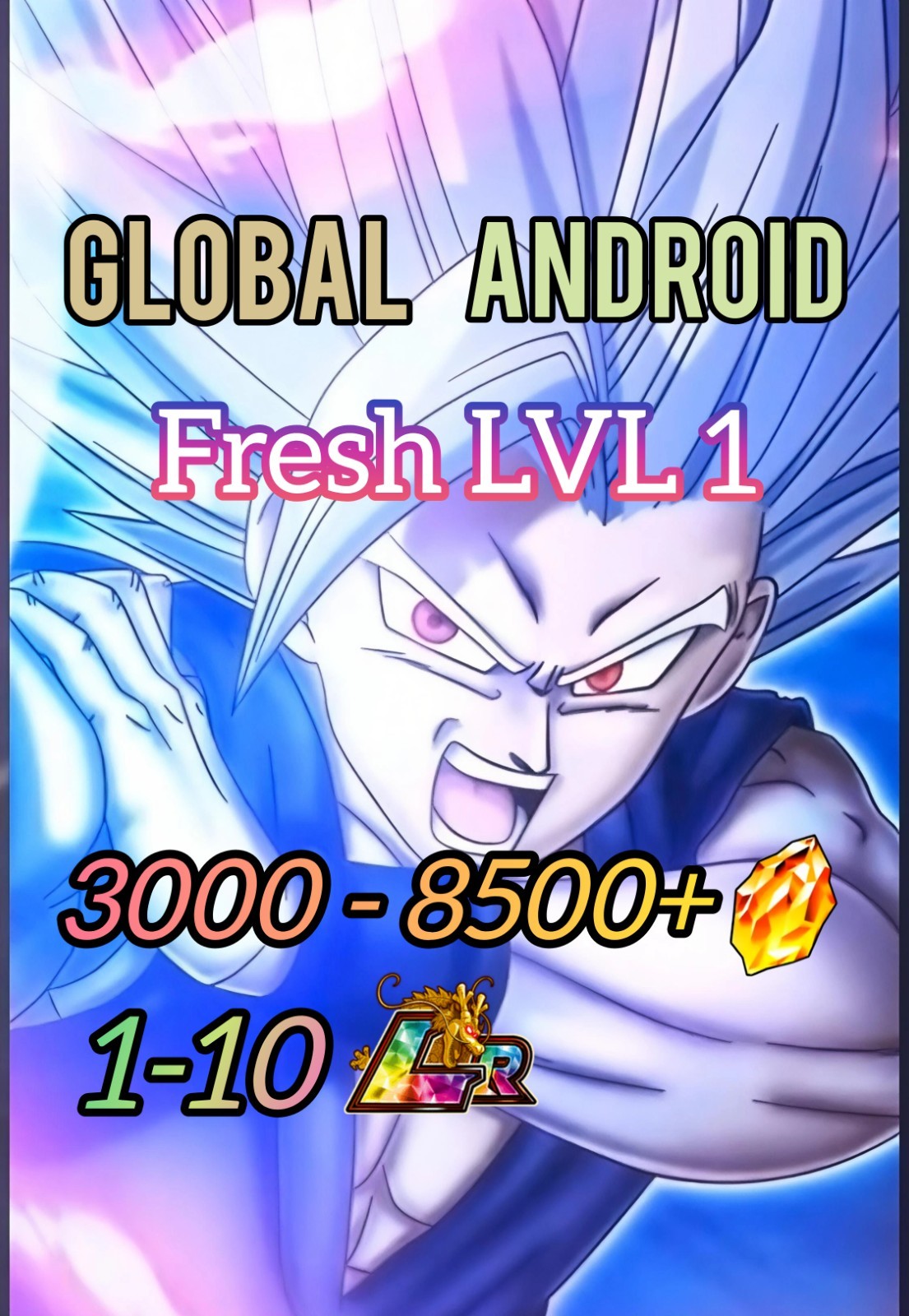 DOKKAN BATTLE GLOBAL ANDROID 3000 – 8500+ DS FRESH LVL 1