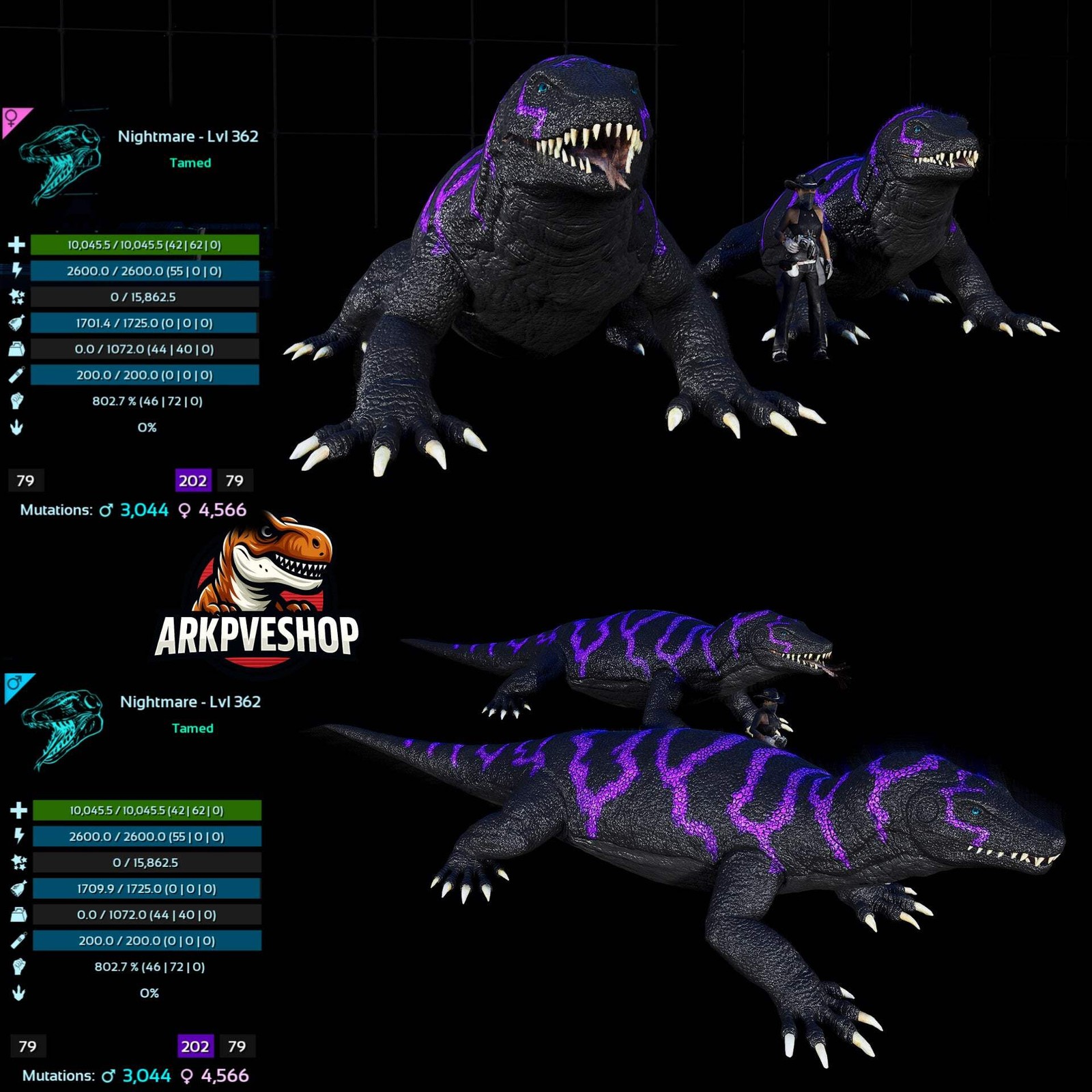 ASA PVE 🦖ARK Survival Ascended Megalania 362Lvl toxin utility