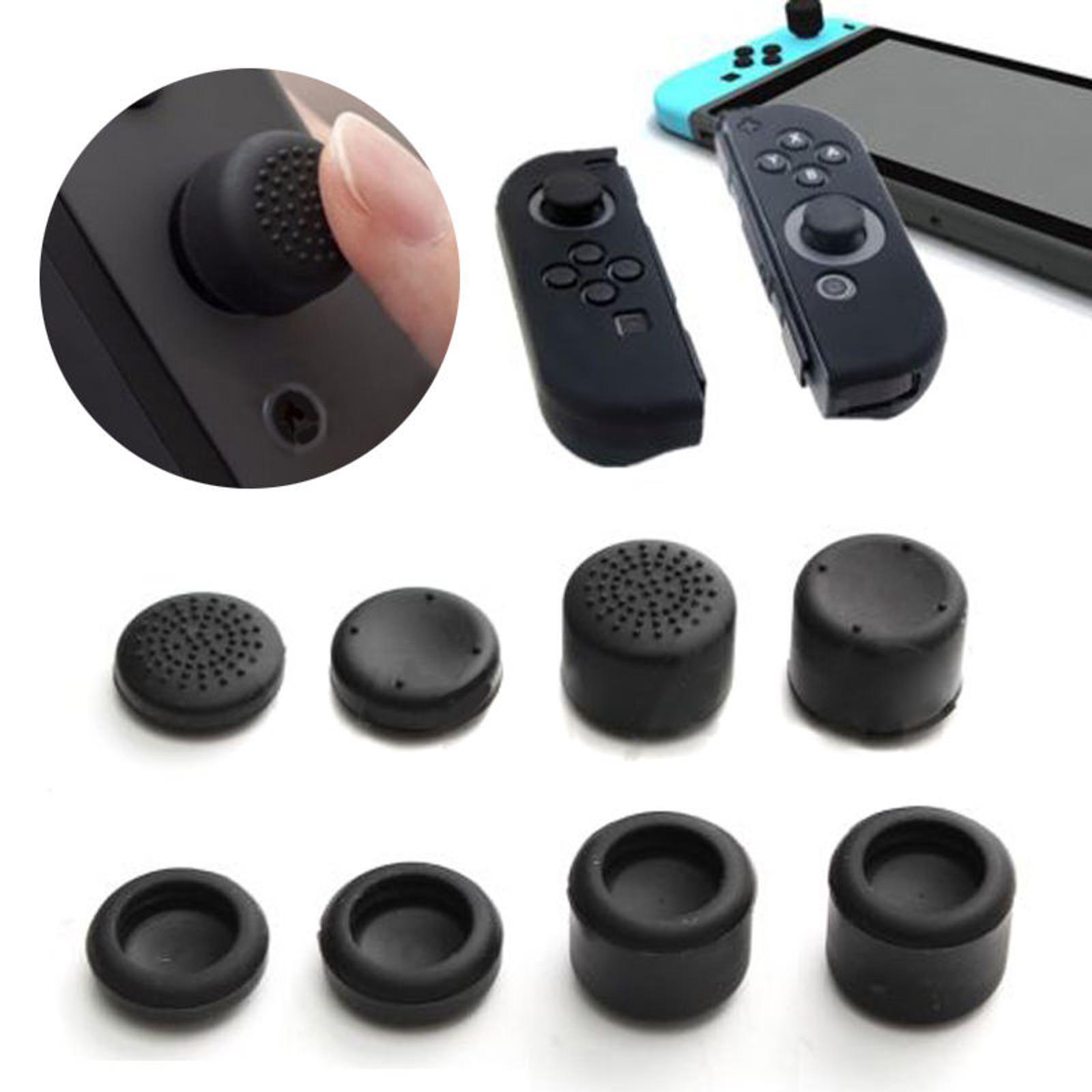 8*Joystick Cap Cover For Nintendo Switch Joy-Con Black Silicone Thumb Stick Grip