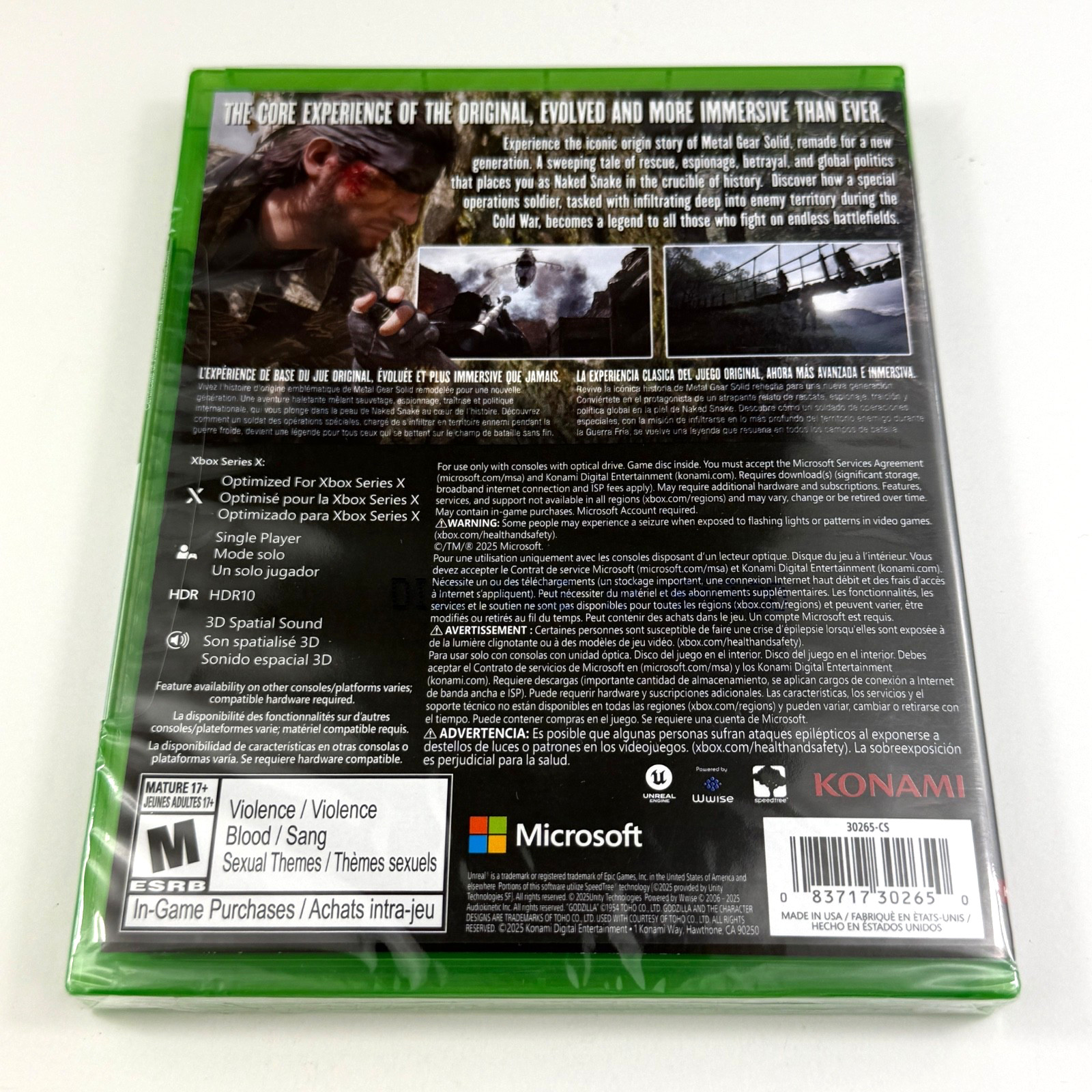 Metal Gear Solid Delta Snake Eater Tactical Edition Game Microsoft Xbox Series X