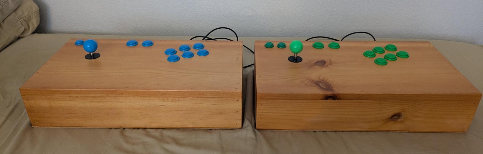 2X Custom Wood Arcade Sticks – Heavy Duty USB Fightsticks for Retro Gaming
