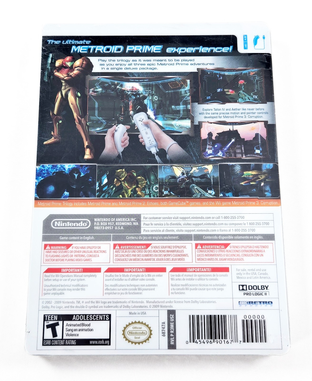 METROID PRIME TRILOGY NEW SEALED 2013 Authentic Nintendo Wii Steelbook