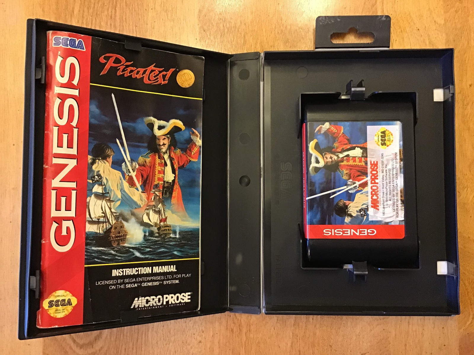 Pirates! Gold Sega Genesis – Box, Cartridge and Manual (No Map)
