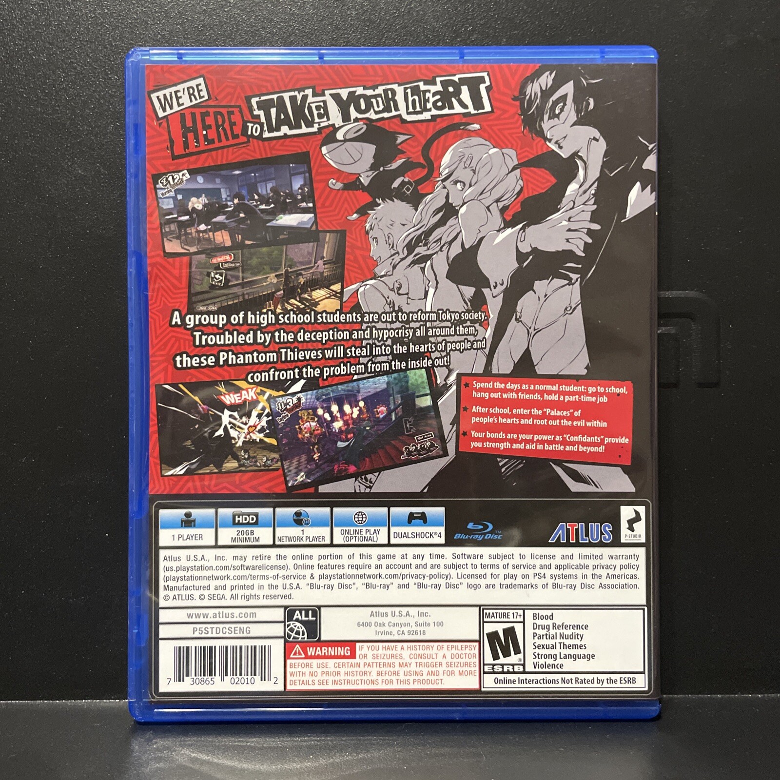 Persona 5 (PlayStation 4, 2017) Complete In Box Altus