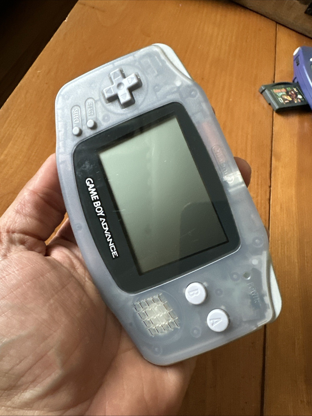 Nintendo GameBoy Advance GBA Clear Glacier Console AGB-001 No Batt Cover