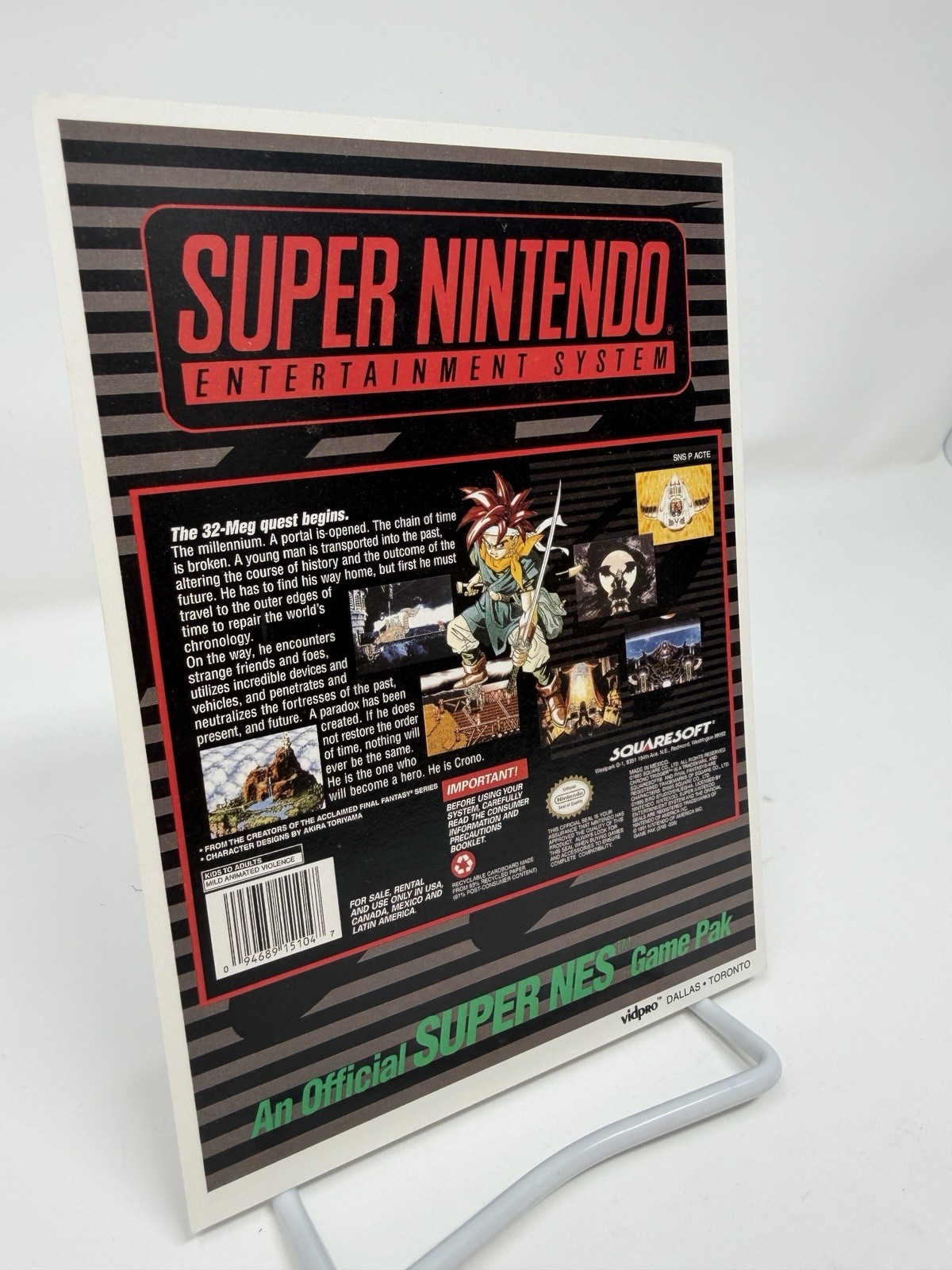 Chrono Trigger (SNES/Super Nintendo) VIDPro Card – SNES – Holy Grail – RARE