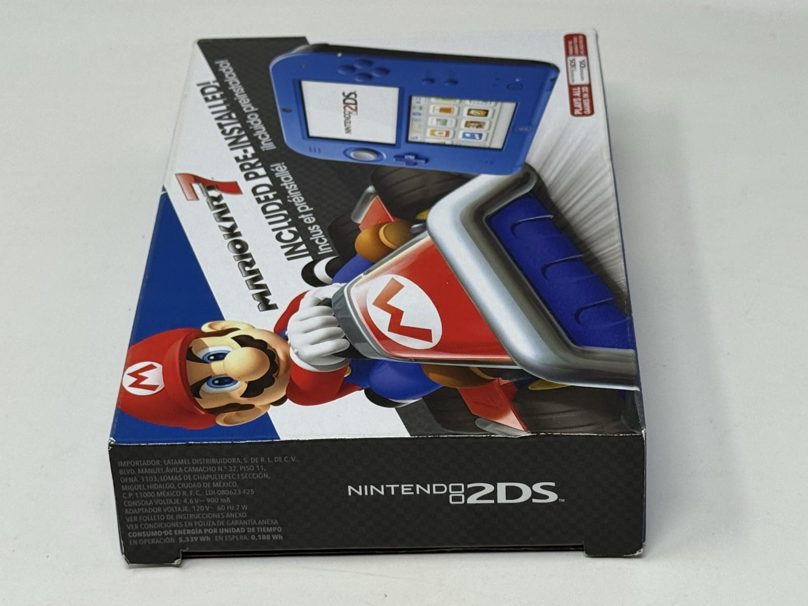 Nintendo 2DS Mario Kart 7 Electric Blue Limited Edition Console Box Only