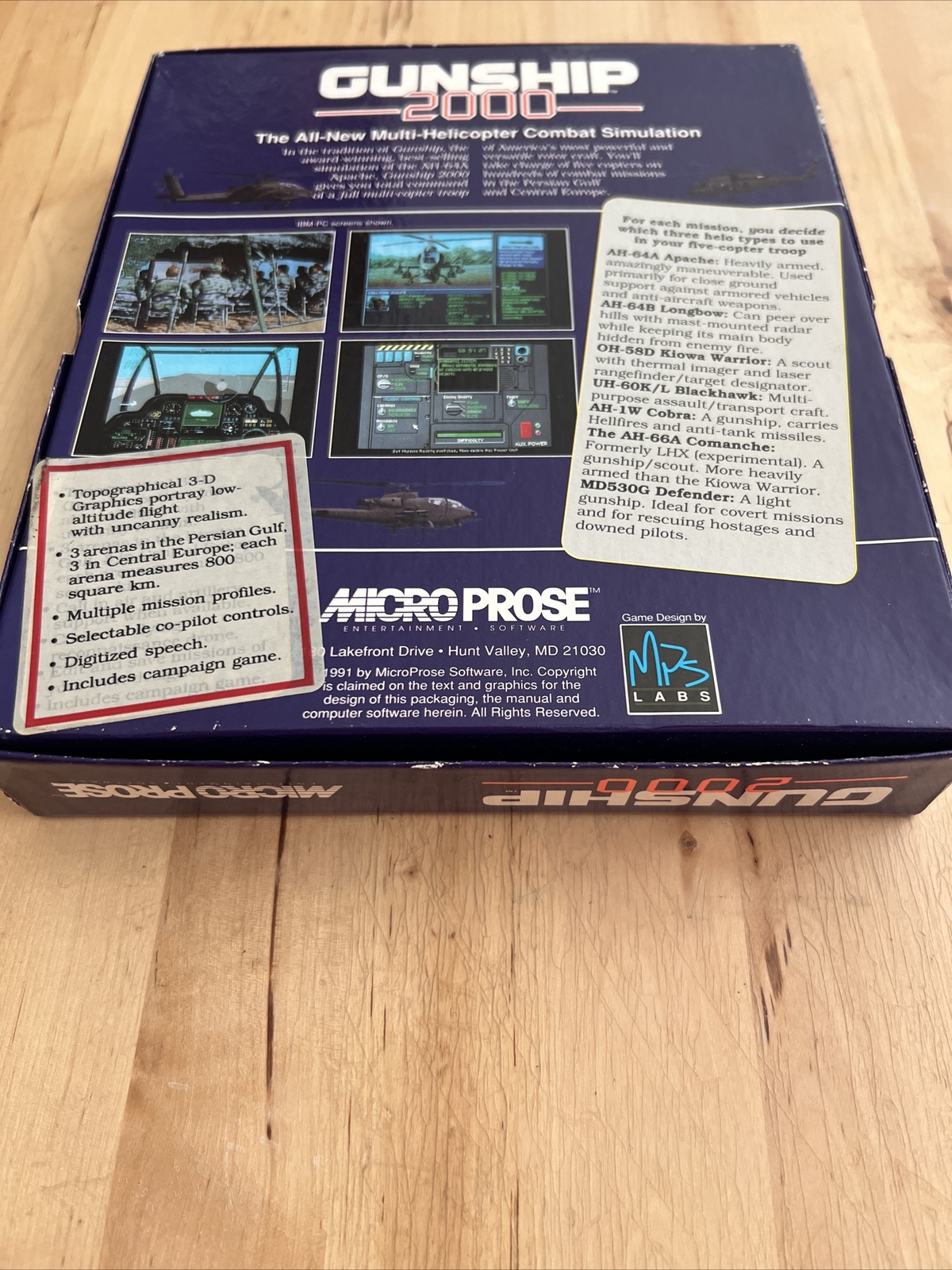 Gunship 2000 Helicopter Simulation MicroPose SEE PICS
