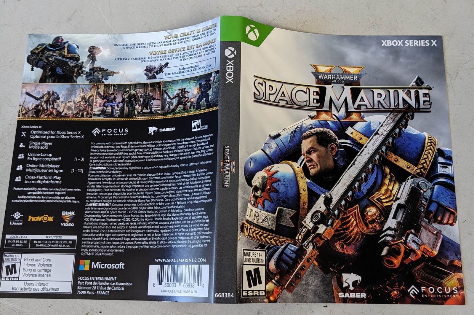 Warhammer 40,000: Space Marine 2 – Xbox X / Alternative Art – NEW FREE US SHIP