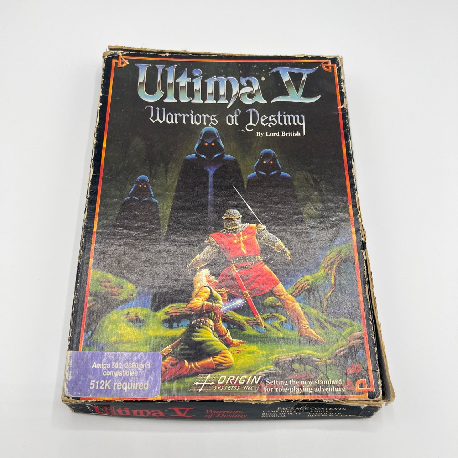 Ultima V 5 Warriors of Destiny Amiga Big Box RPG CIB, Cloth Map, Coin