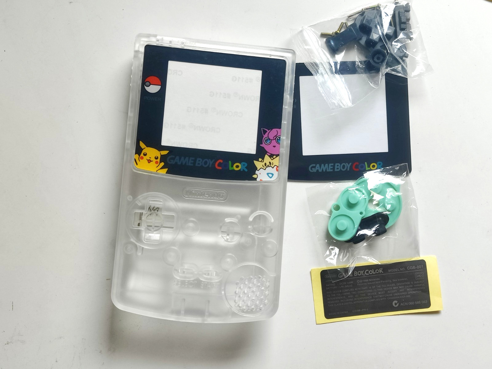 Clear White Replacement Housing Shell for Nintendo Game Boy Color GBC
