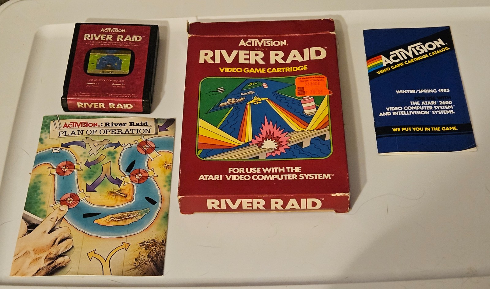 River Raid Atari 2600/7800/2600+/7800+ 1982 CIB Tested Works