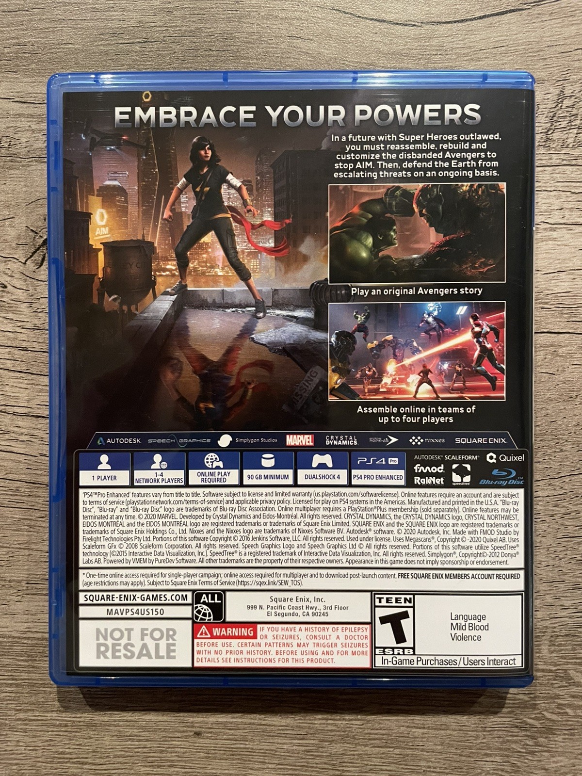 Marvel Avengers – Limited Edition Box & Patches (Sony PlayStation 4, 2020)