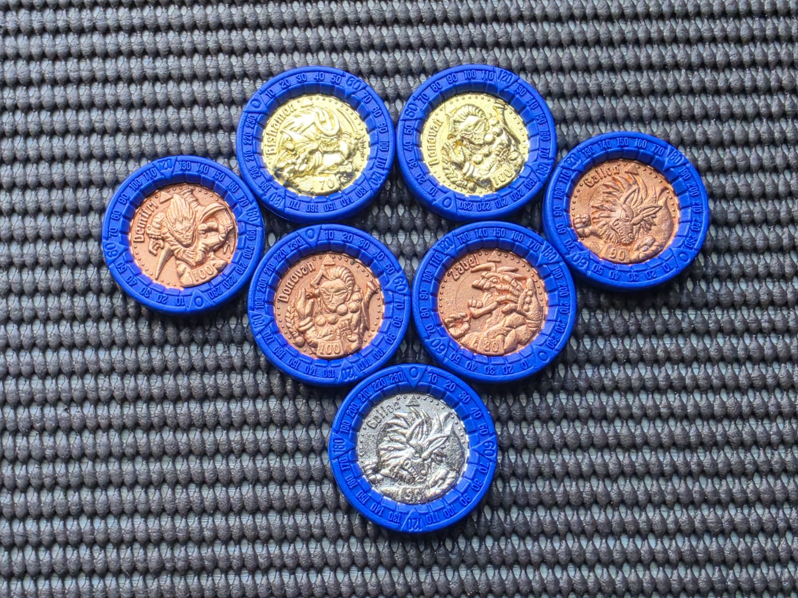 Vintage Capcom Vampire Hunter Darkstalkers Coins LOT 7 Rare Arcade Sega Saturn