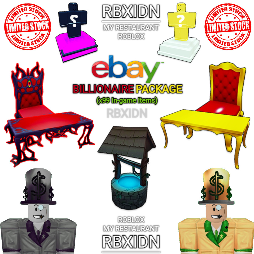 My Restaurant Roblox BILLIONAIRE PACKAGE (x99 In-game Items) +++