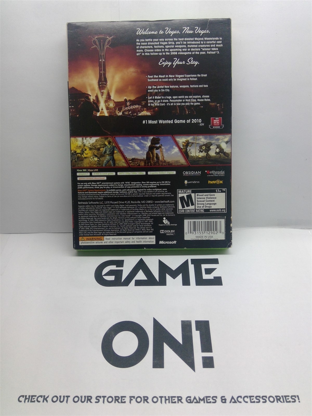 Fallout: New Vegas (Xbox 360, 2010) Complete Tested Working – Free Ship