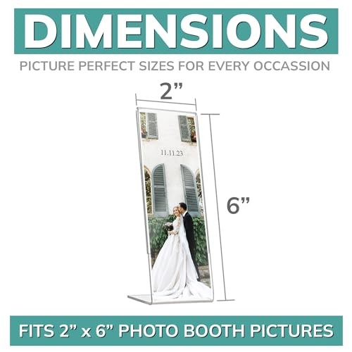 2×6 Acrylic Sign Holder | 2 x 6 Vertical Stand Up Slanted Sign 100 Clear