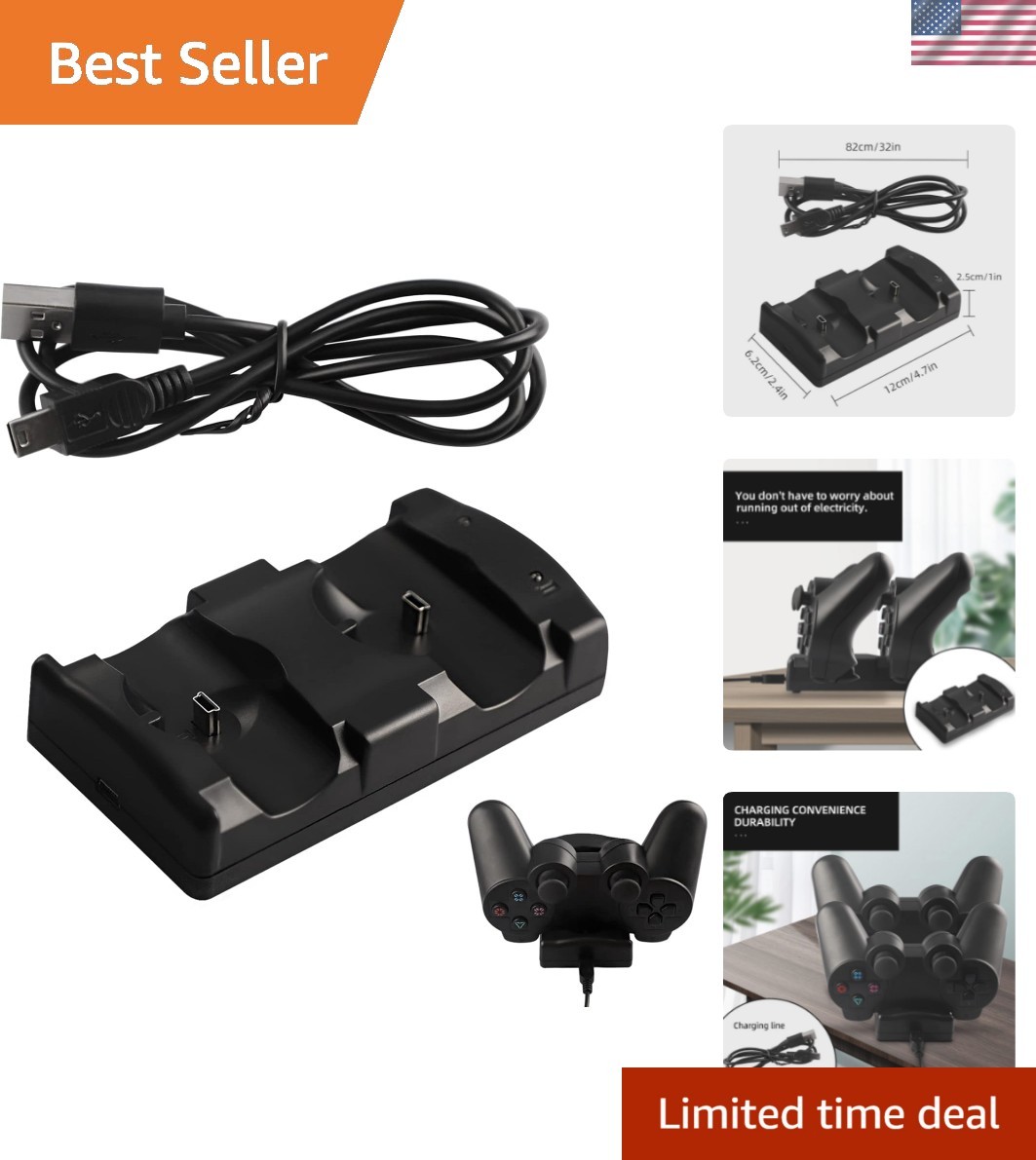 PS3 Controller Charger Station – Dual Charging Dock for PlayStation 3