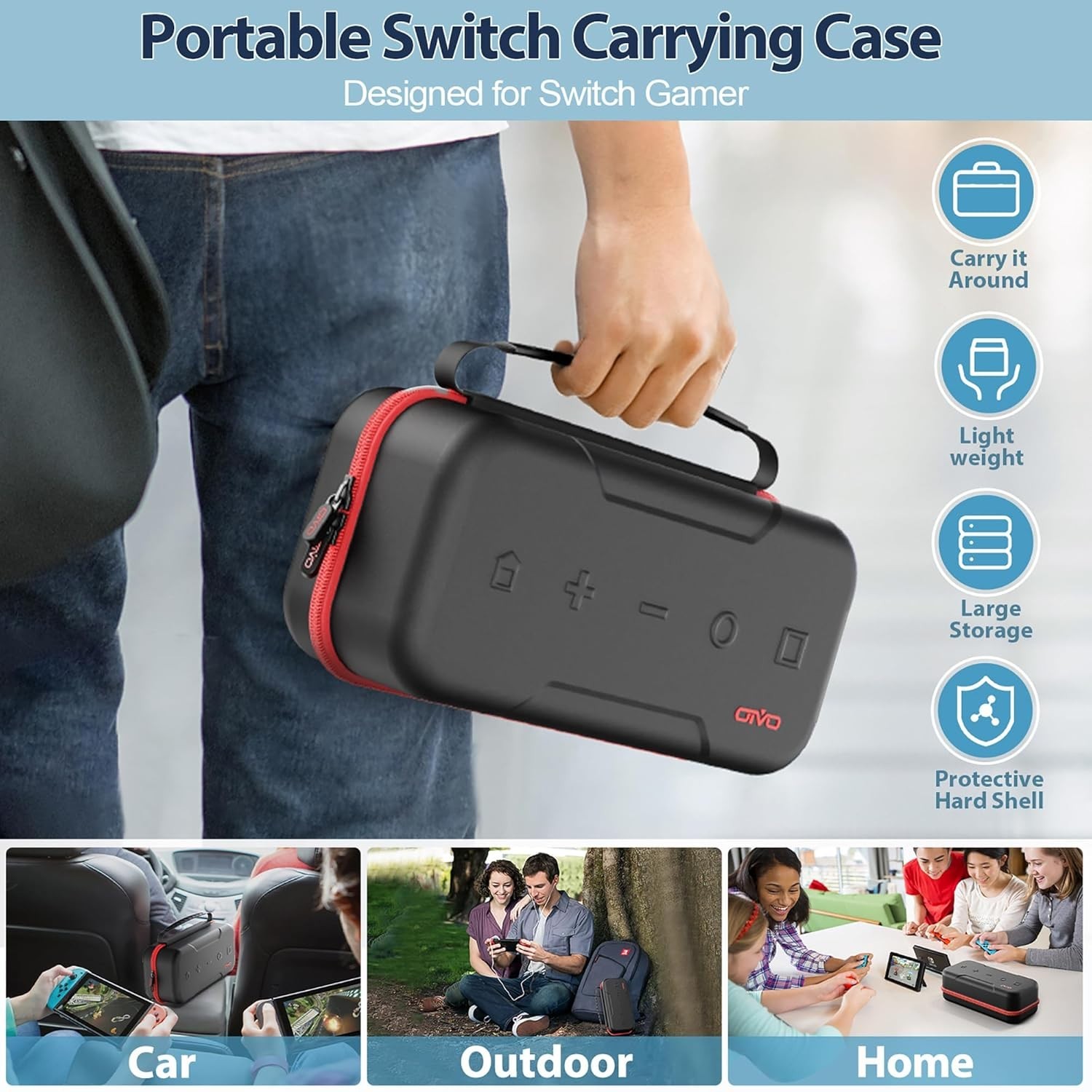 Switch Carrying Case Compatible with Nintendo OLED, Portable Switch Travel C…