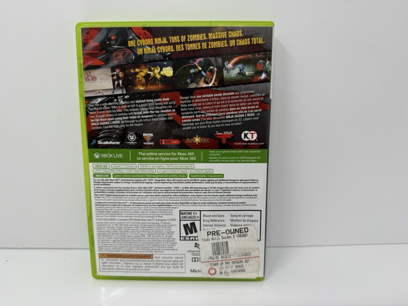 Yaiba: Ninja Gaiden Z Microsoft Xbox 360 Authentic Works Clean Discs Tested