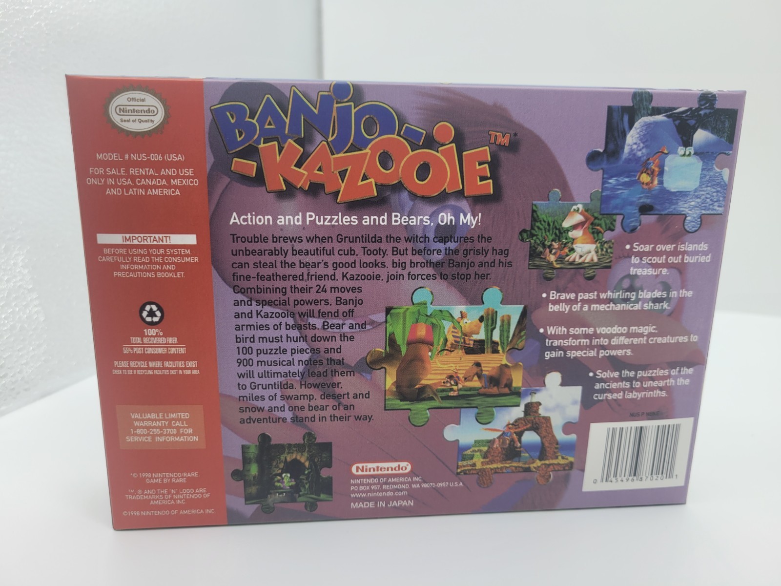 BANJO KAZOOIE N64 BOX ONLY **REPLACEMENT BOX** INCLUDES INSERTS + CLEAR CASE
