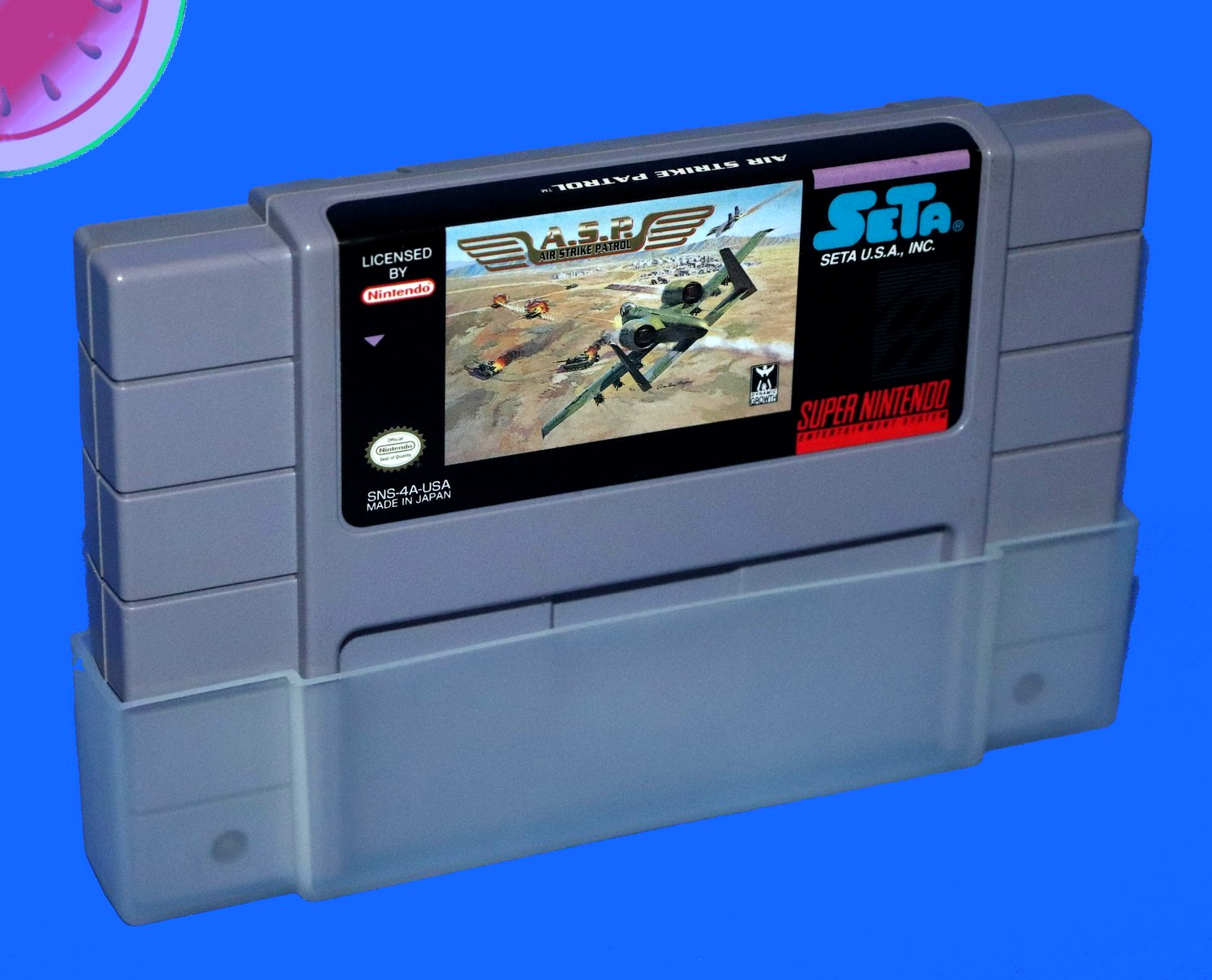 TESTED Super Nintendo SNES Game A.S.P. AIR STRIKE PATROL Seta FRESH New BATTERY!