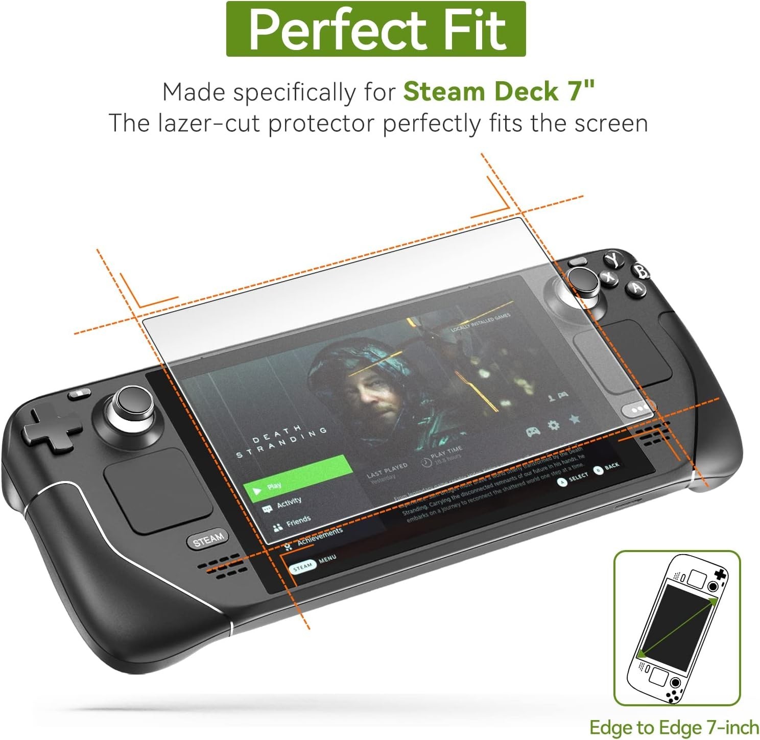 Ultra-Clear Anti-Fingerprint Screen Protector for Steam Deck 7”/7.4” – 2 Pack