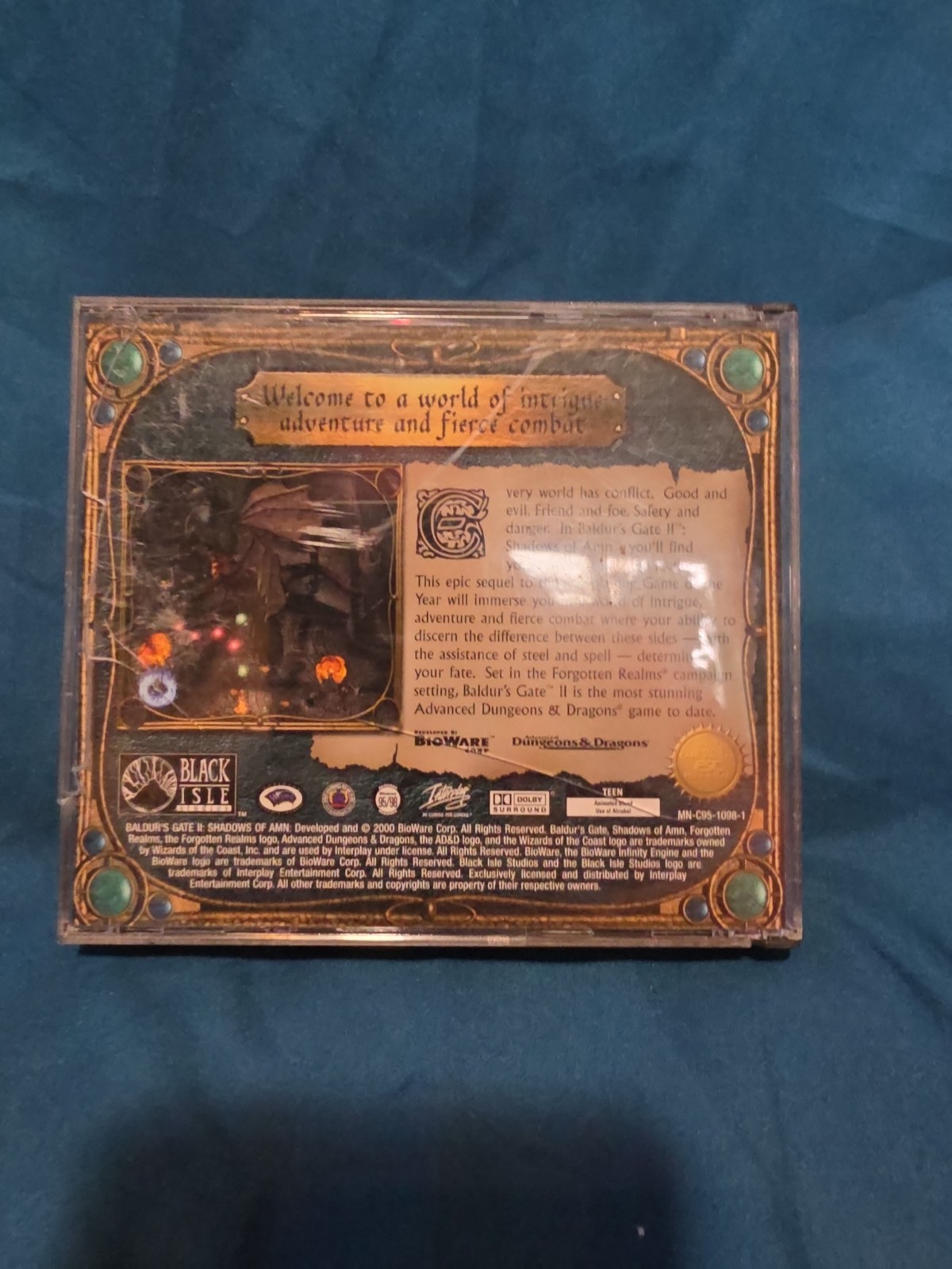 Baldur’s Gate 2 II: Shadows of Amn (PC, 2000) 4 Disc Set VG Complete Rare