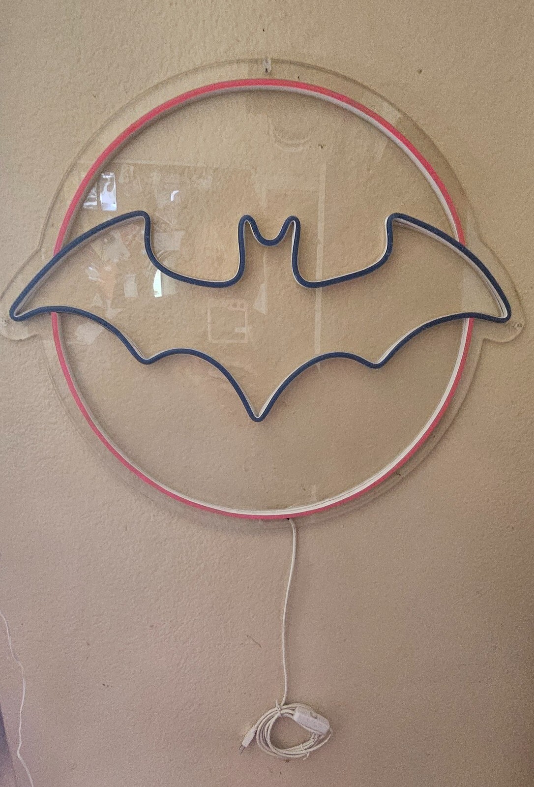 Batman DC comics 16.5 inches diameter neon sign bright pink/blue