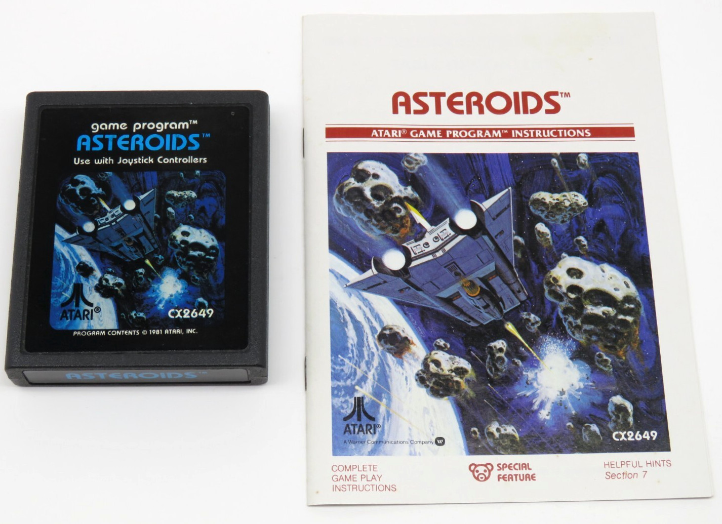 Asteroids (Atari 2600, 1981) By Atari (Cartridge & Manual) NTSC