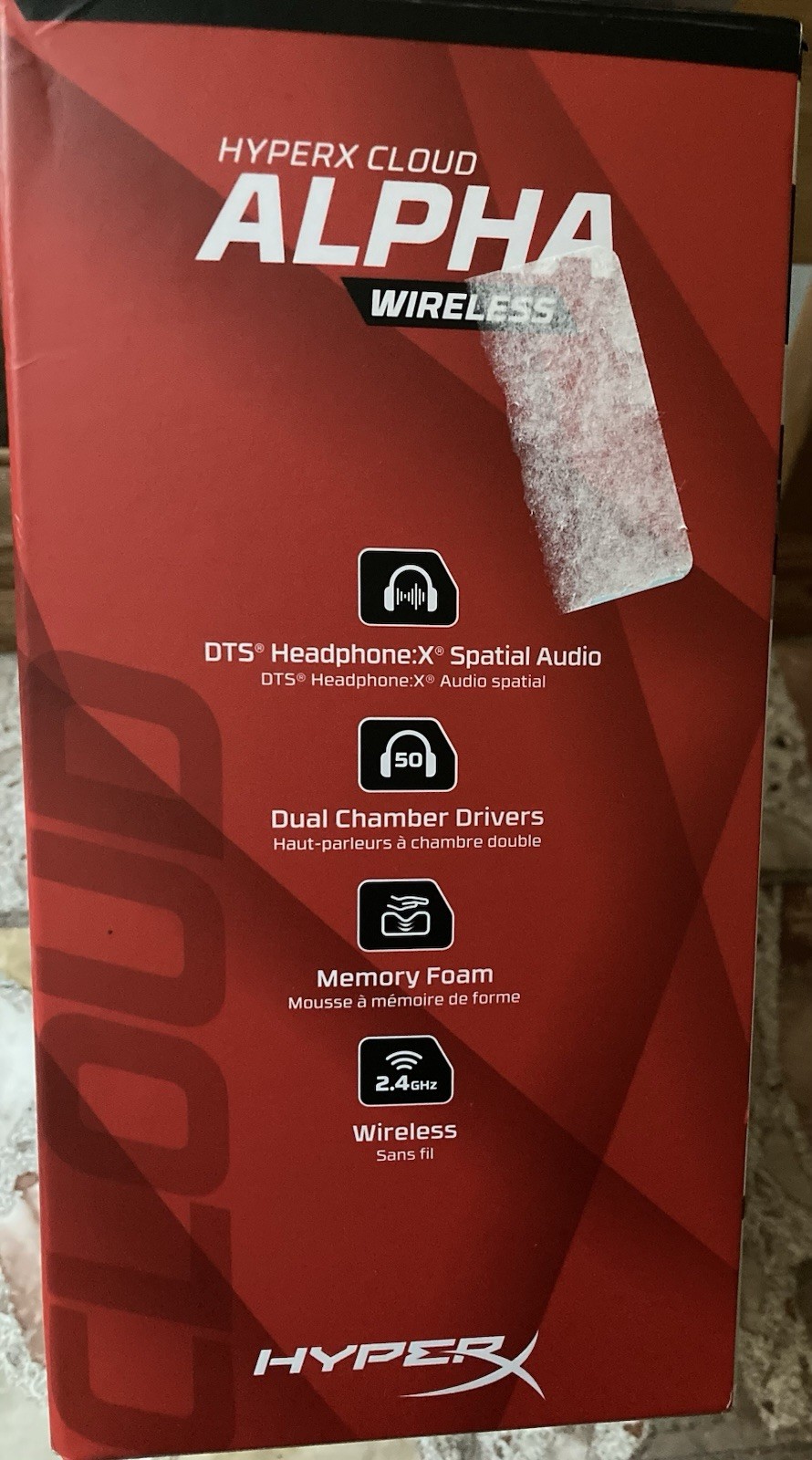 HyperX Cloud Alpha Wireless Over-Ear RF USB Gaming Headset w/ Boom Mic