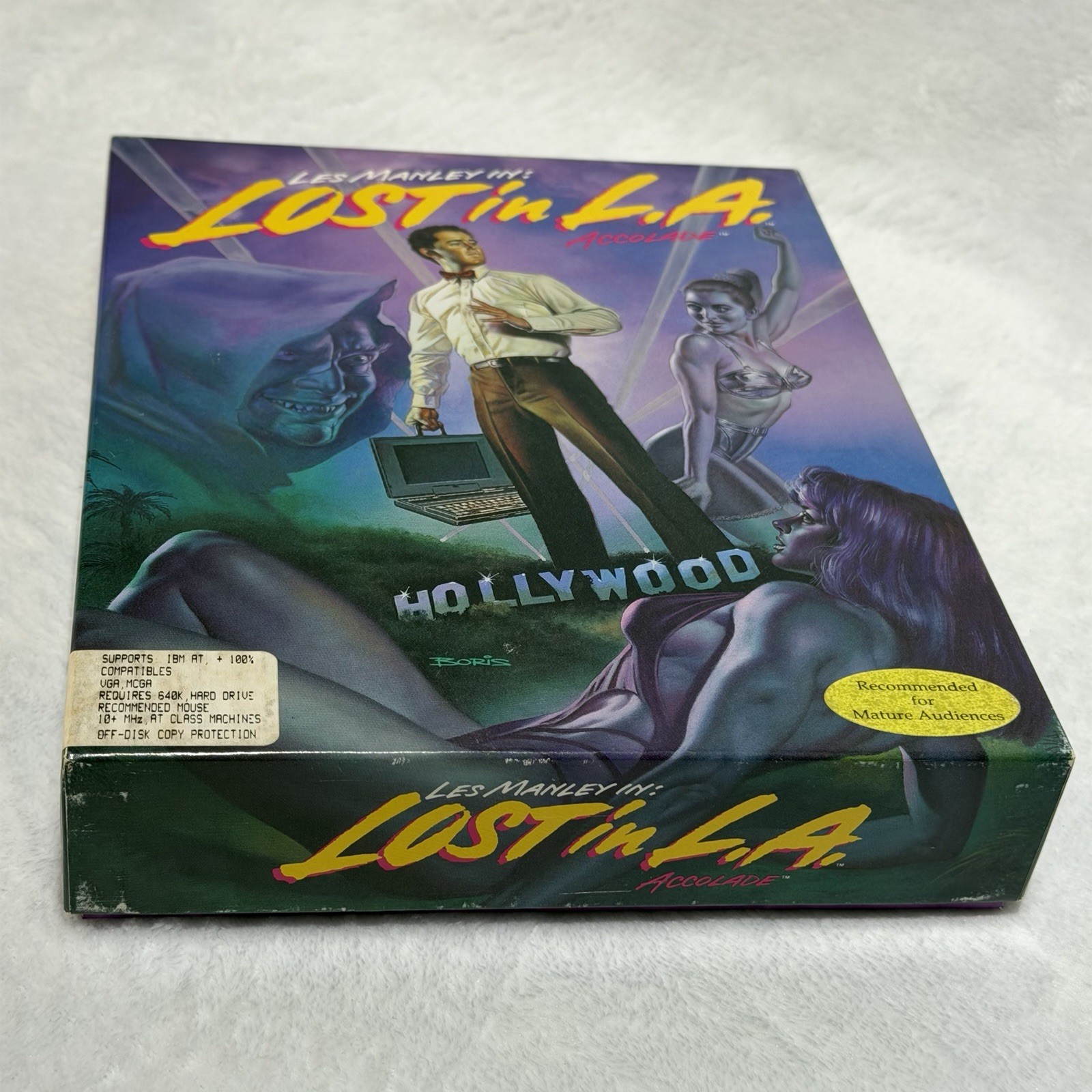 Les Manley Lost in L.A.⭐️Complete CIB⭐️Big Box IBM PC 3.5″ Vintage