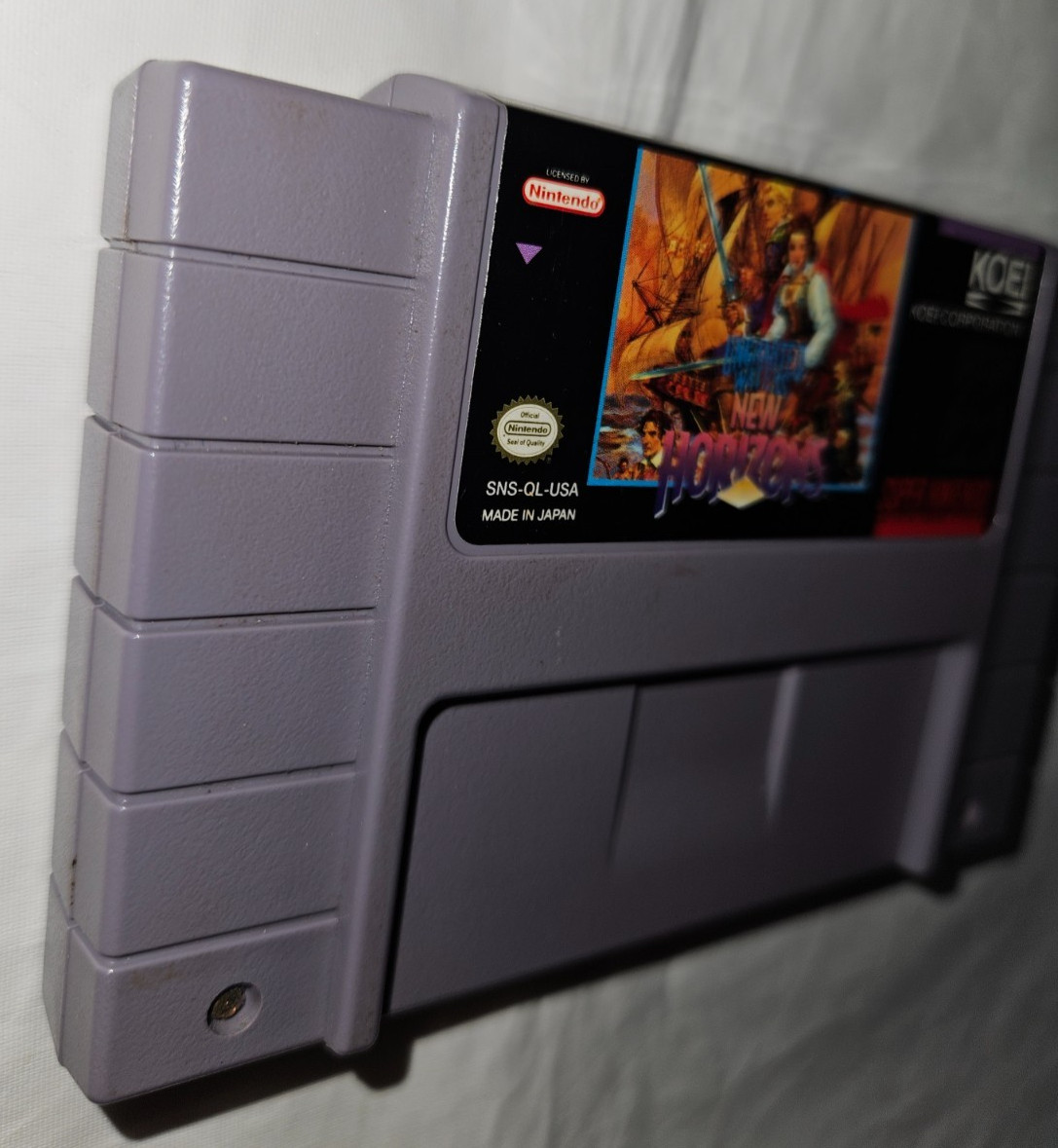 Uncharted Waters New Horizons Authentic SNES Super Nintendo New Battery 1995