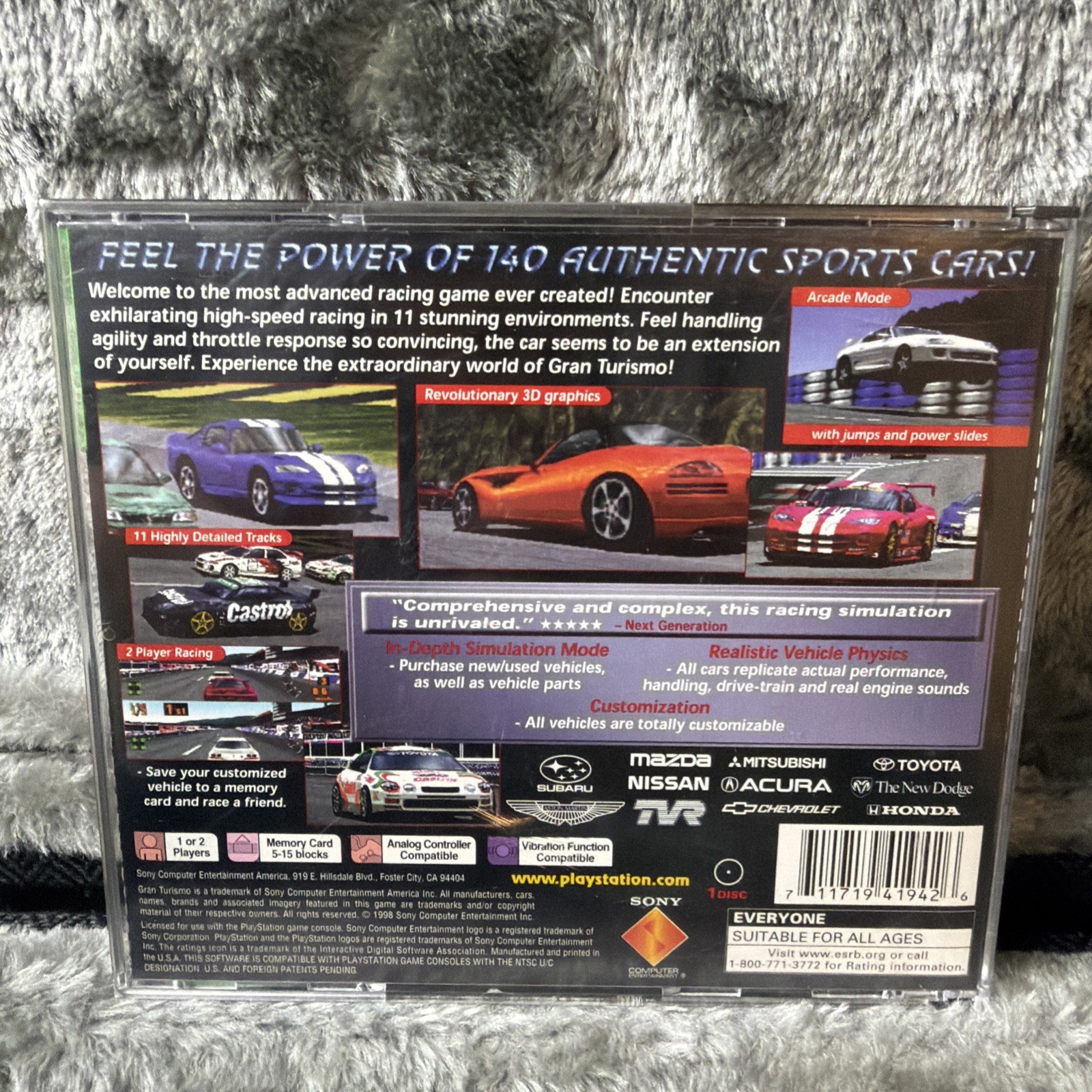 PlayStation 1 – Gran Turismo CIB (1998 PS1) Greatest Hits Racing