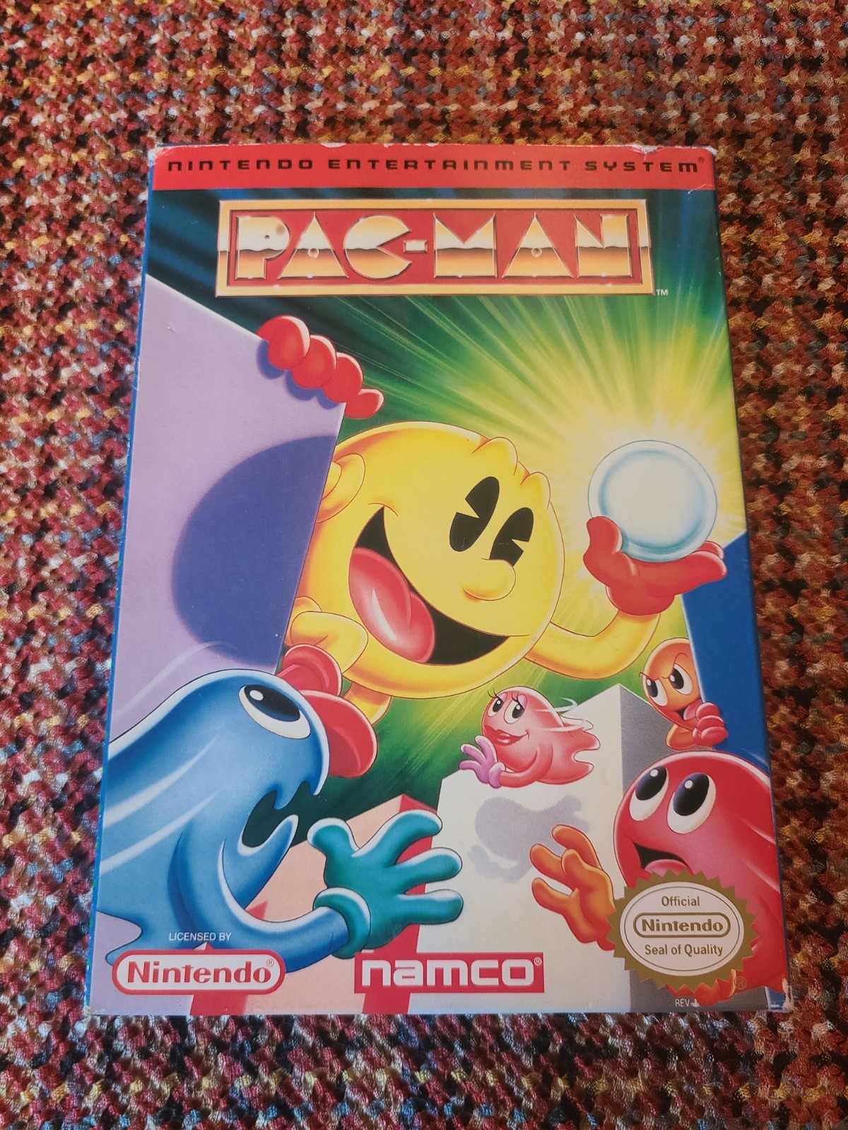 Pac Man Nes Namco Cib w/ reg card Authentic Tested Working Nintendo