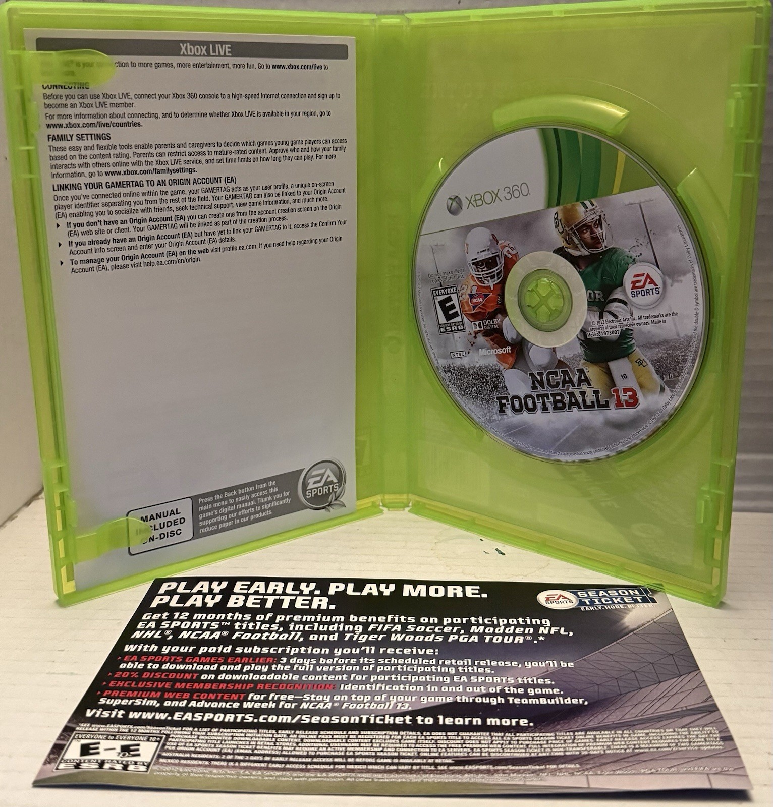 NCAA Football 13 (Microsoft Xbox 360, 2012) Complete, CIB – Tested