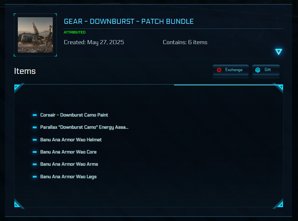 STAR CITIZEN – GEARS – DOWNBURST – PATCH BUNDLE (LIMITED ITEM)