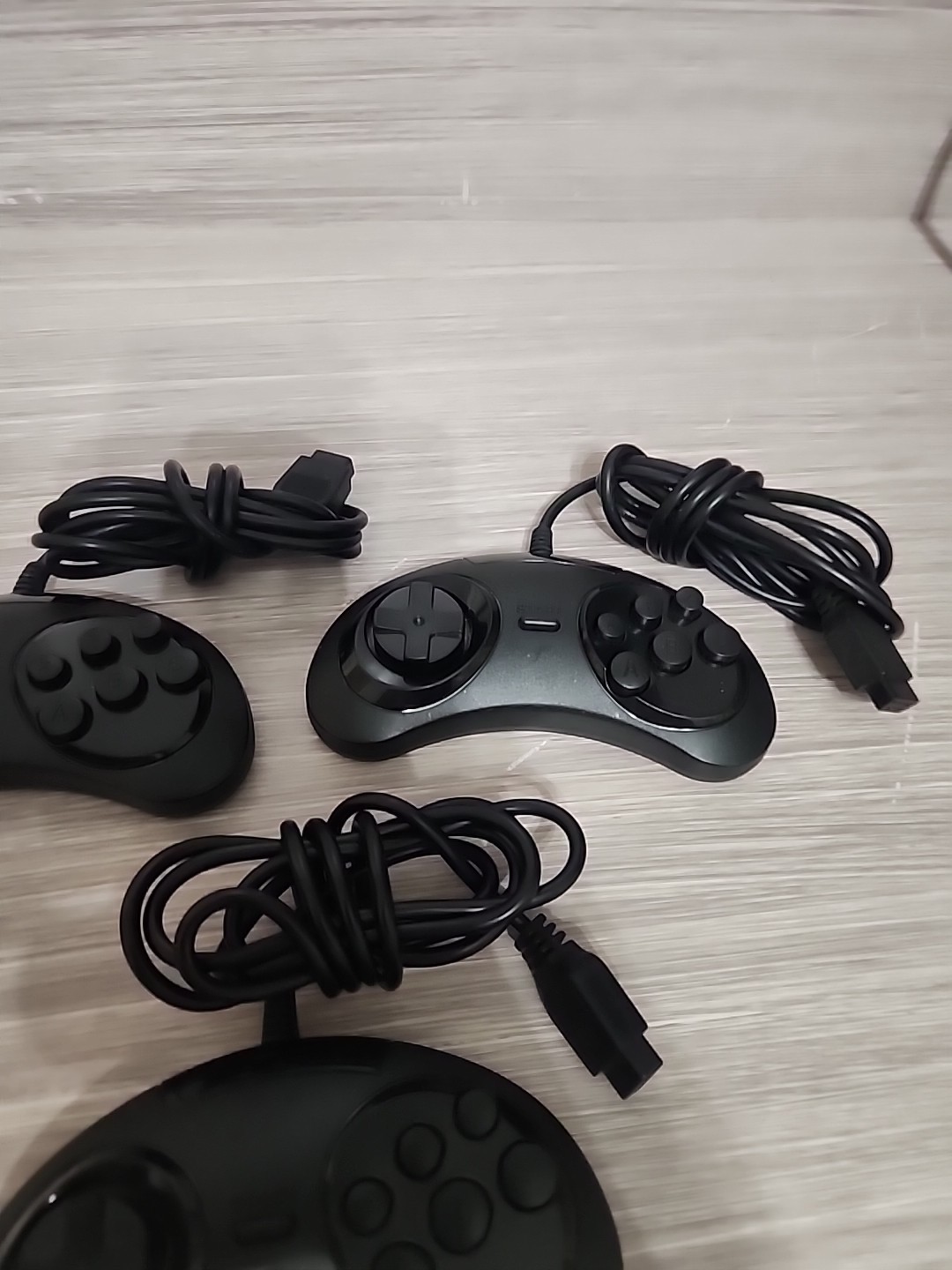 Unbranded/Generic Black Wired Controller/Game Pad For Sega Genesis/Game Lot Of 3