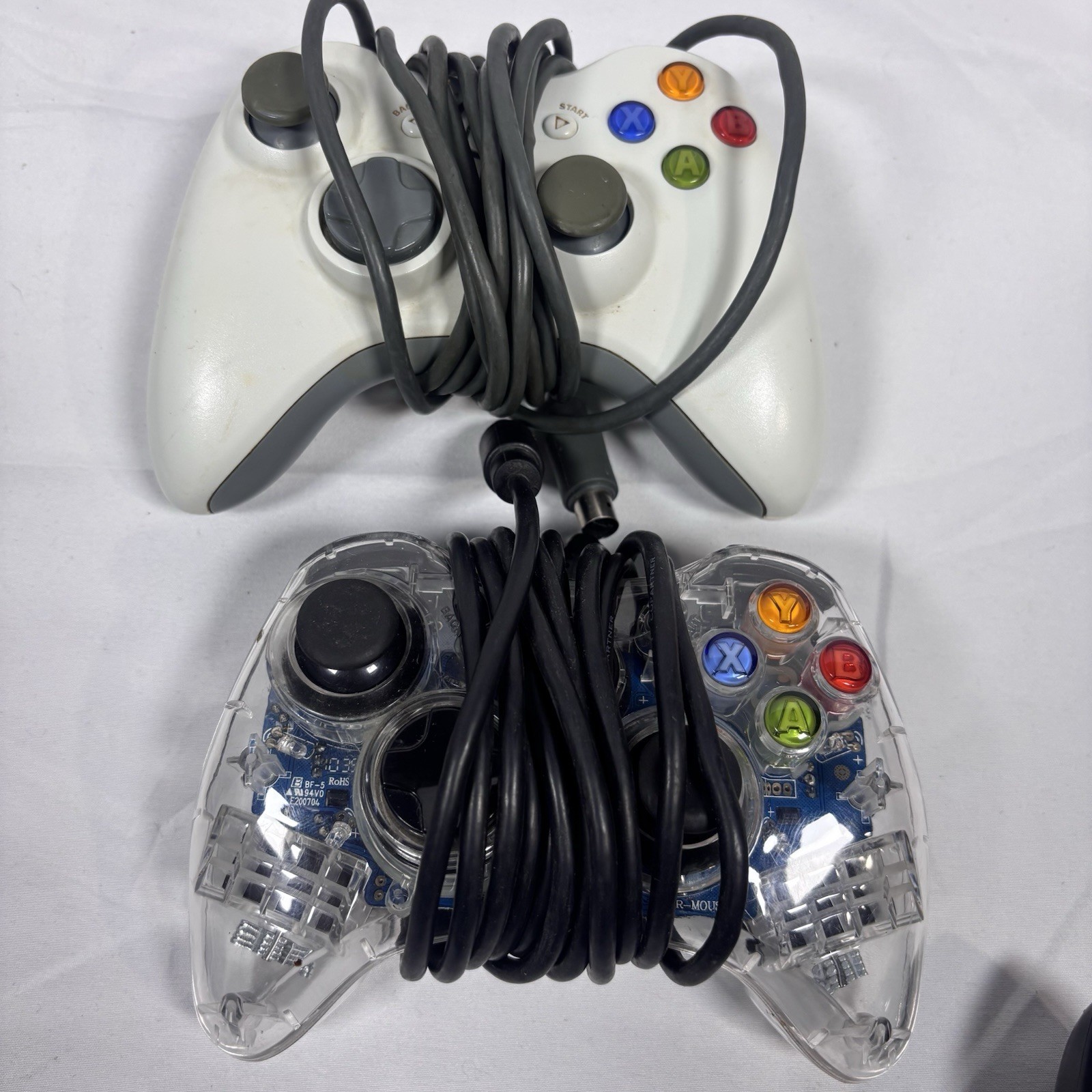 Xbox 360 Controller Lot OEM Wired Wireless Mad Catz Rechargeable Batt Tested 6x