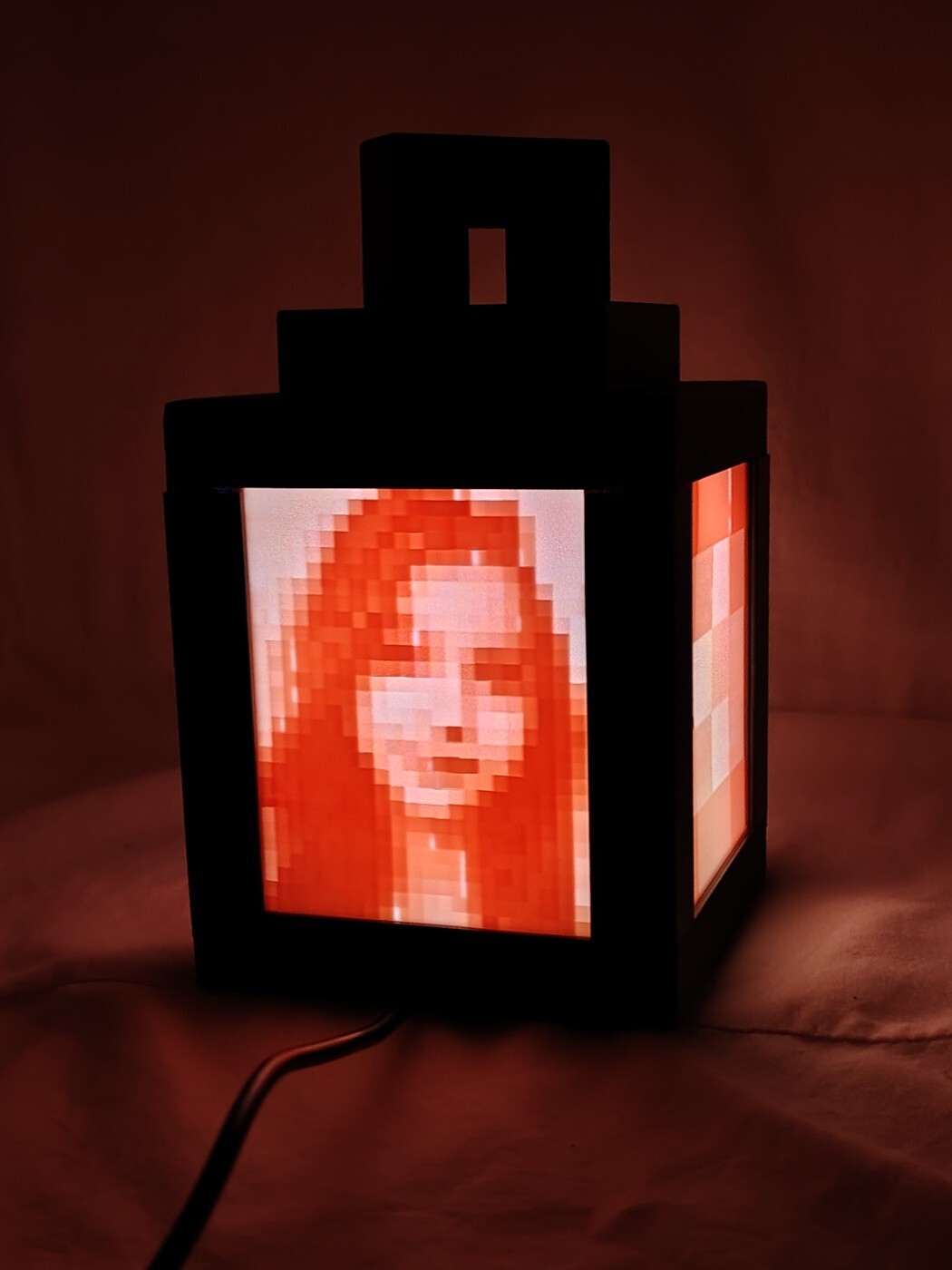 3D Pixel Custom Lantern Photo Multi-Color Minecrafts Game Night Light Lamp