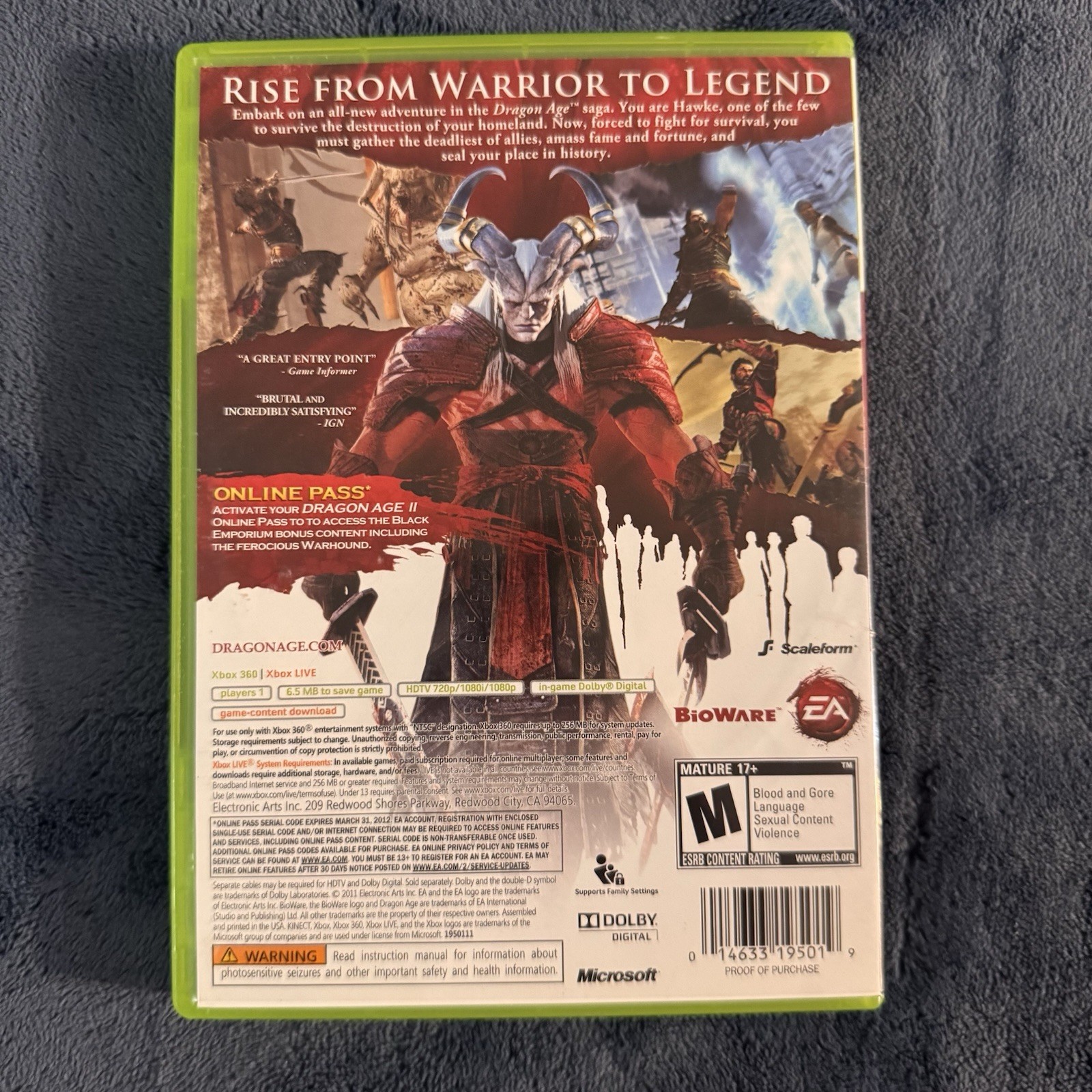 Dragon Age II 2 (Xbox 360 2011) CIB Complete In Box & Tested