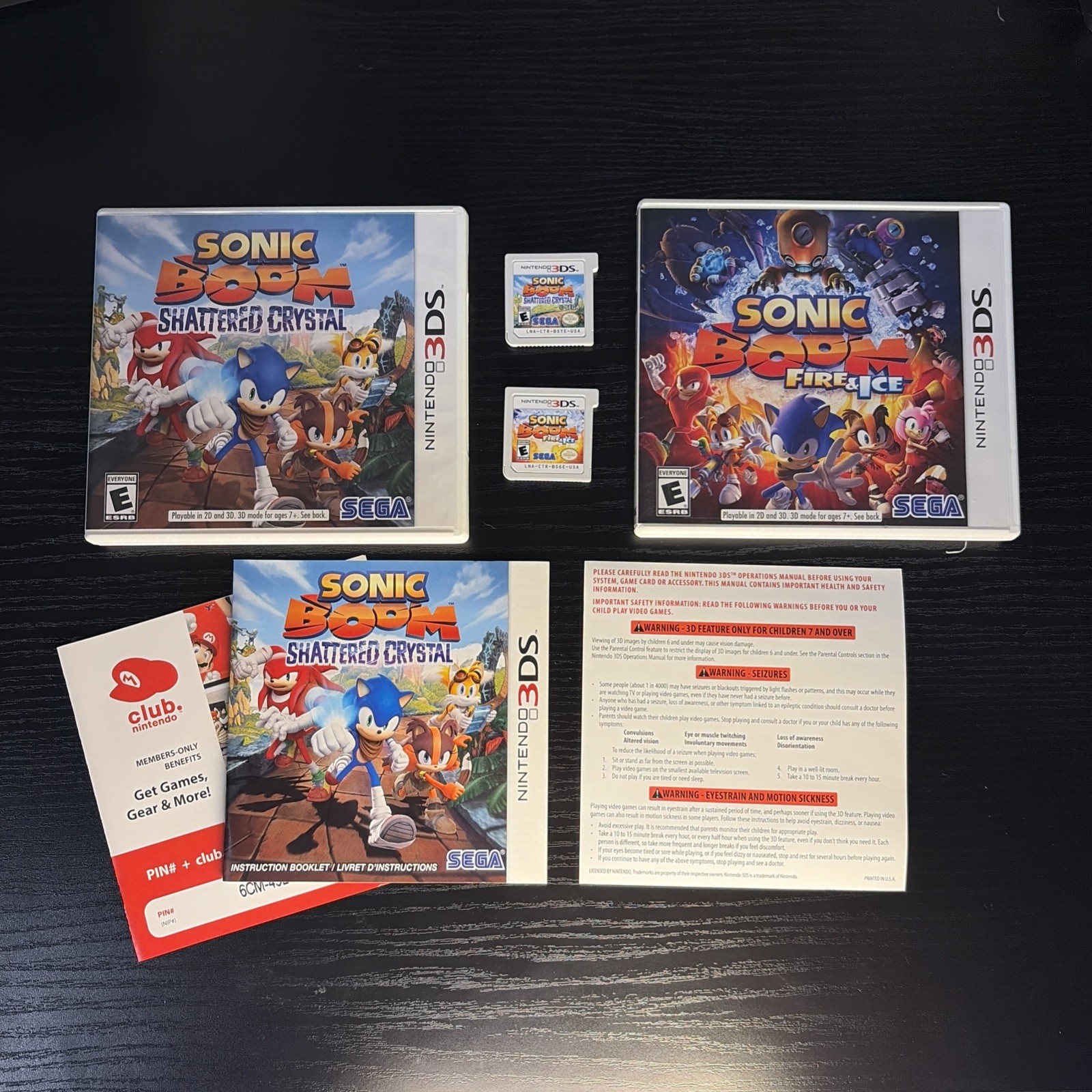 Sonic Boom: Shattered Crystal + Fire Ice Bundle Nintendo 3DS – Lot Tested Cases