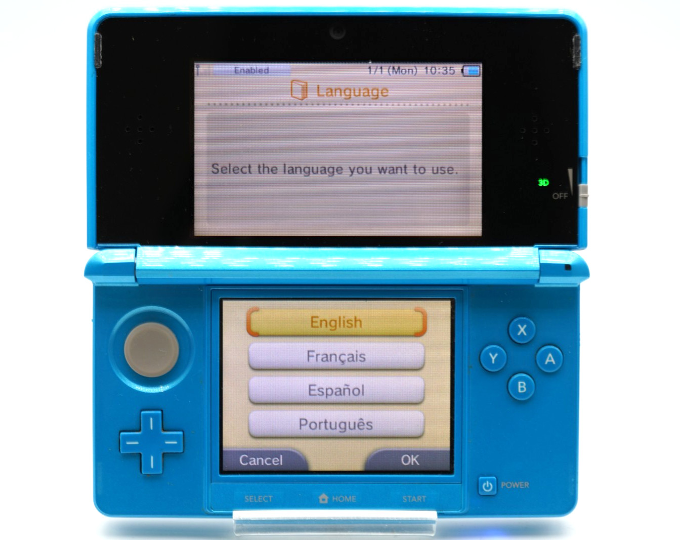 [REGION FREE] Nintendo 3DS Light Blue Console [RANK A] US DUTY PAID #001