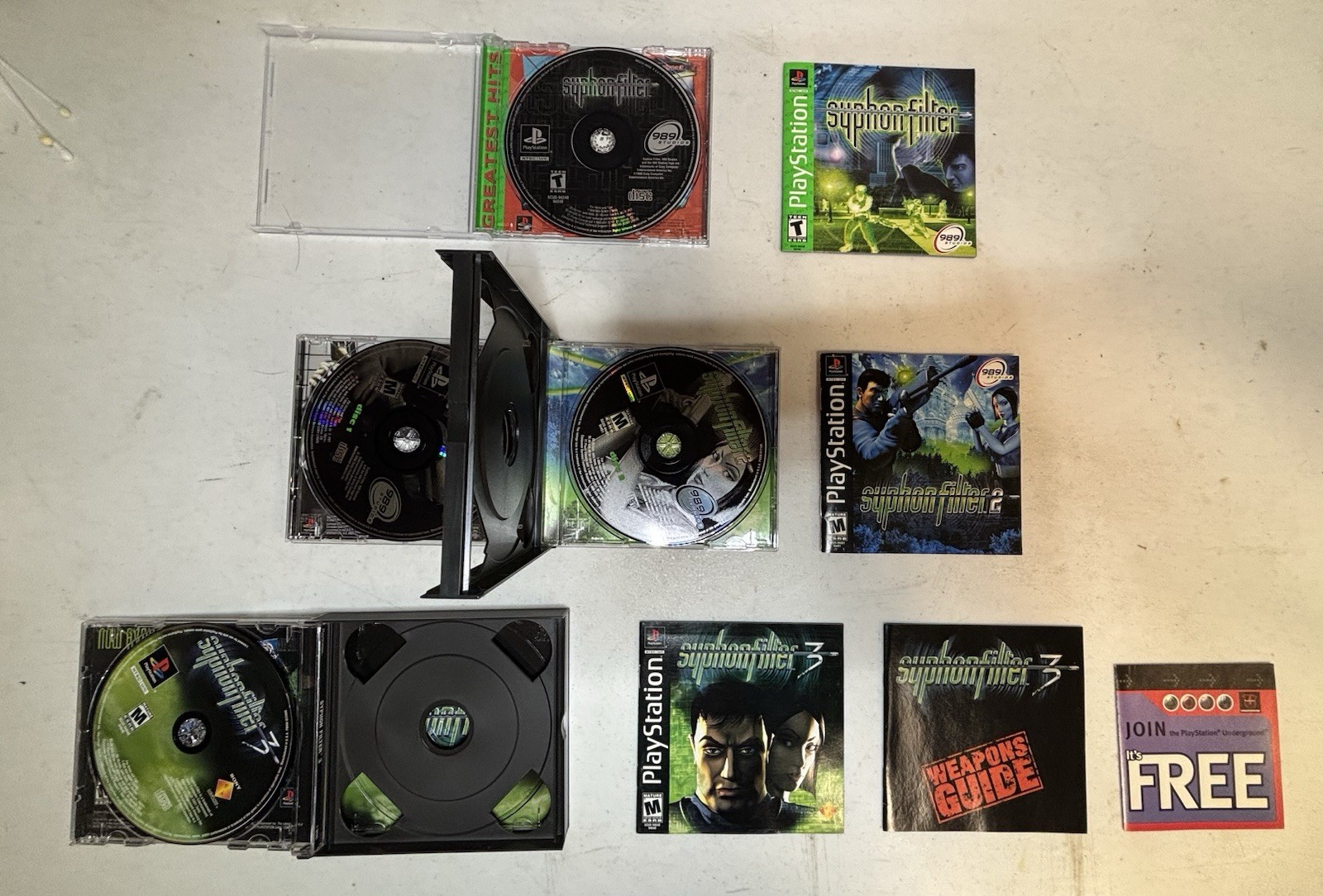 PlayStation Syphon Filter Bundle (1,2,3) PS1 Games CIB Complete in Box TESTED