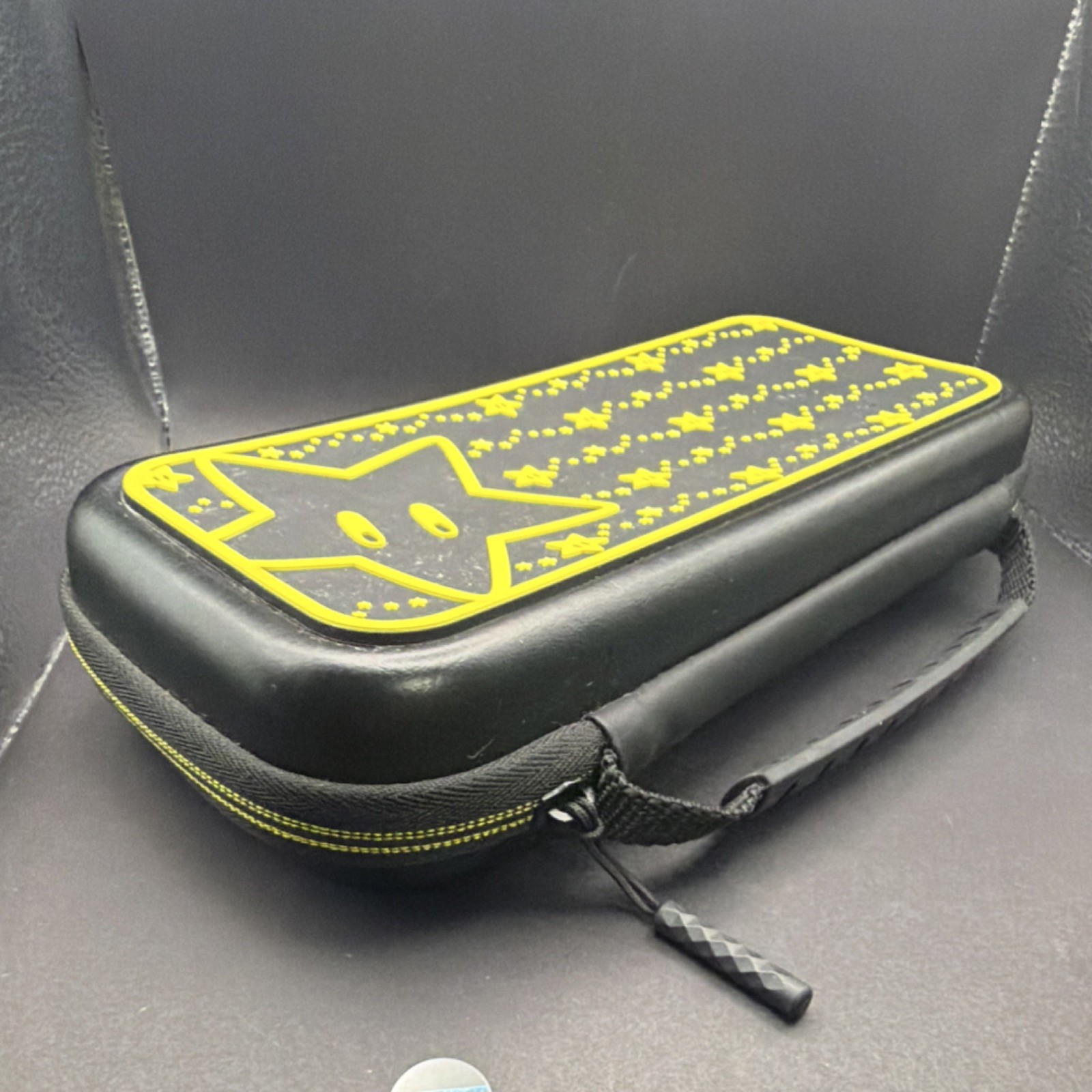 Nintendo Switch Black Yellow Star Design Padded Hard Shell Carrying Case 2023