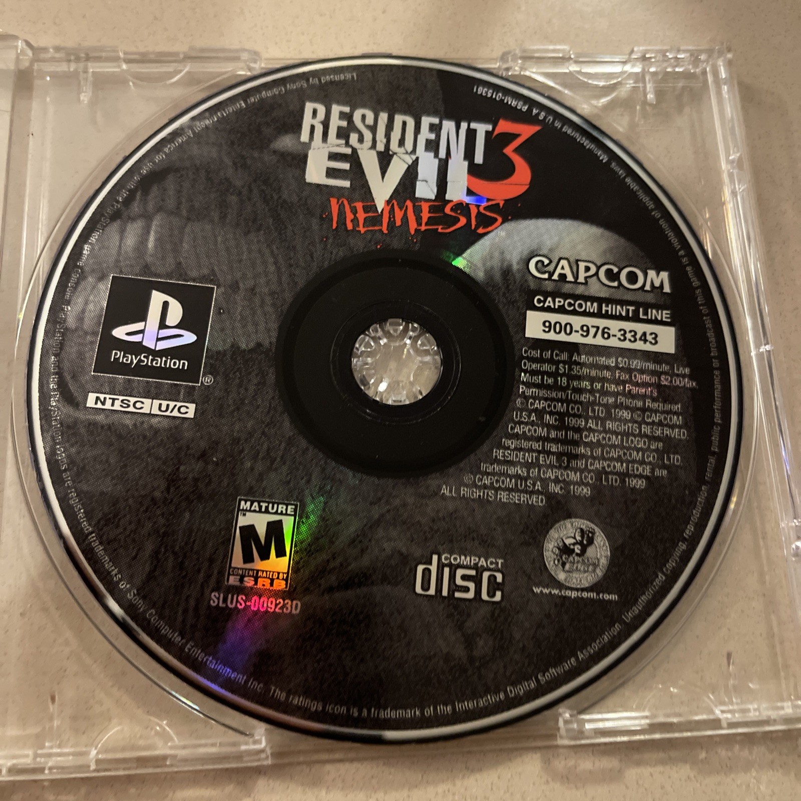 TESTED PS1 Resident Evil 3: Nemesis (Sony PlayStation 1, 1999) Game Disc ONLY