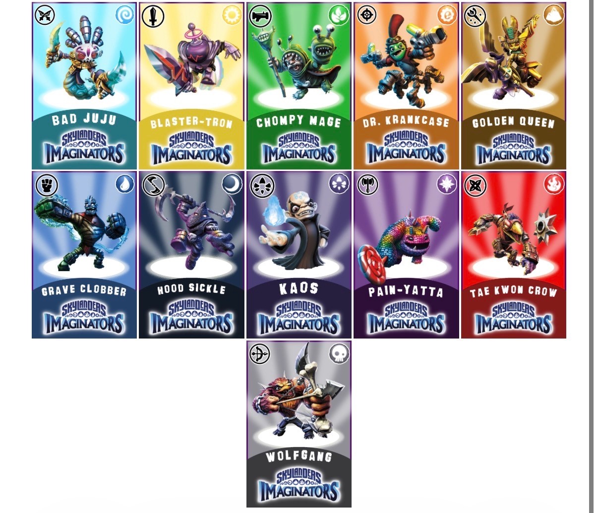 Skylanders Imaginators Senseis NFC custom cards – Choose your own sensei