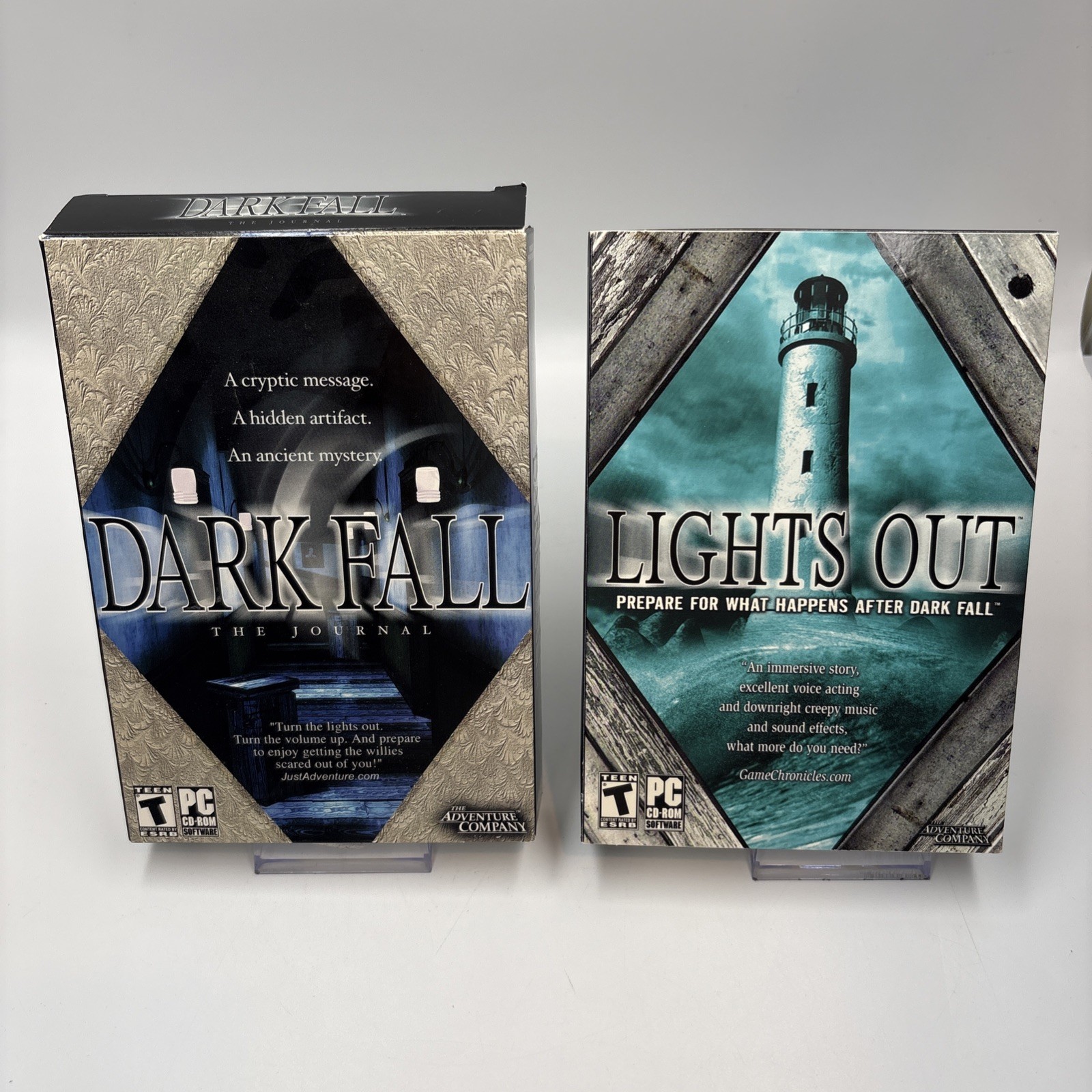 Dark Fall The Journal & Lights Out II PC Game Box Set Lot Bundle Adventure Co VG